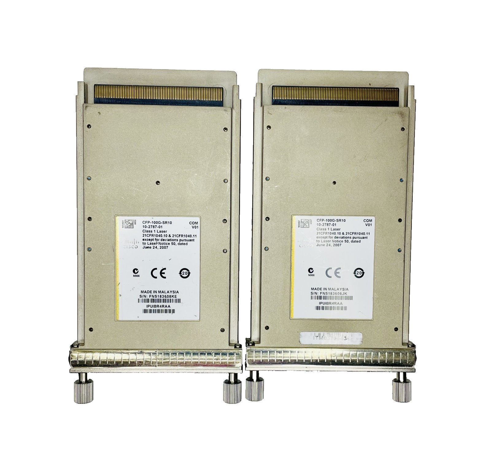 (Lot of 2) Cisco CFP-100G-SR10 CFP 100GBASE-SR10 MPO Transceiver Module
