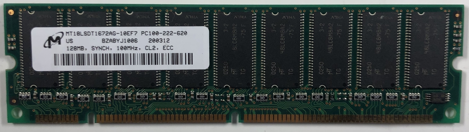 Micron MT18LSDT1672AG-10EF7 128MB Server RAM Memory