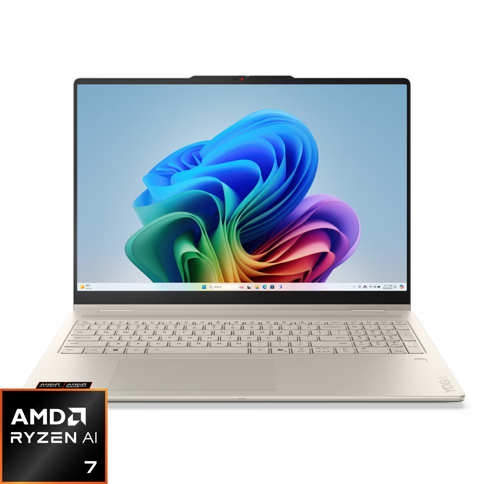 Lenovo - Yoga 7a 2-in-1 16" 2K LCD Touchscreen Laptop - AMD Ryzen AI 7 445 20...