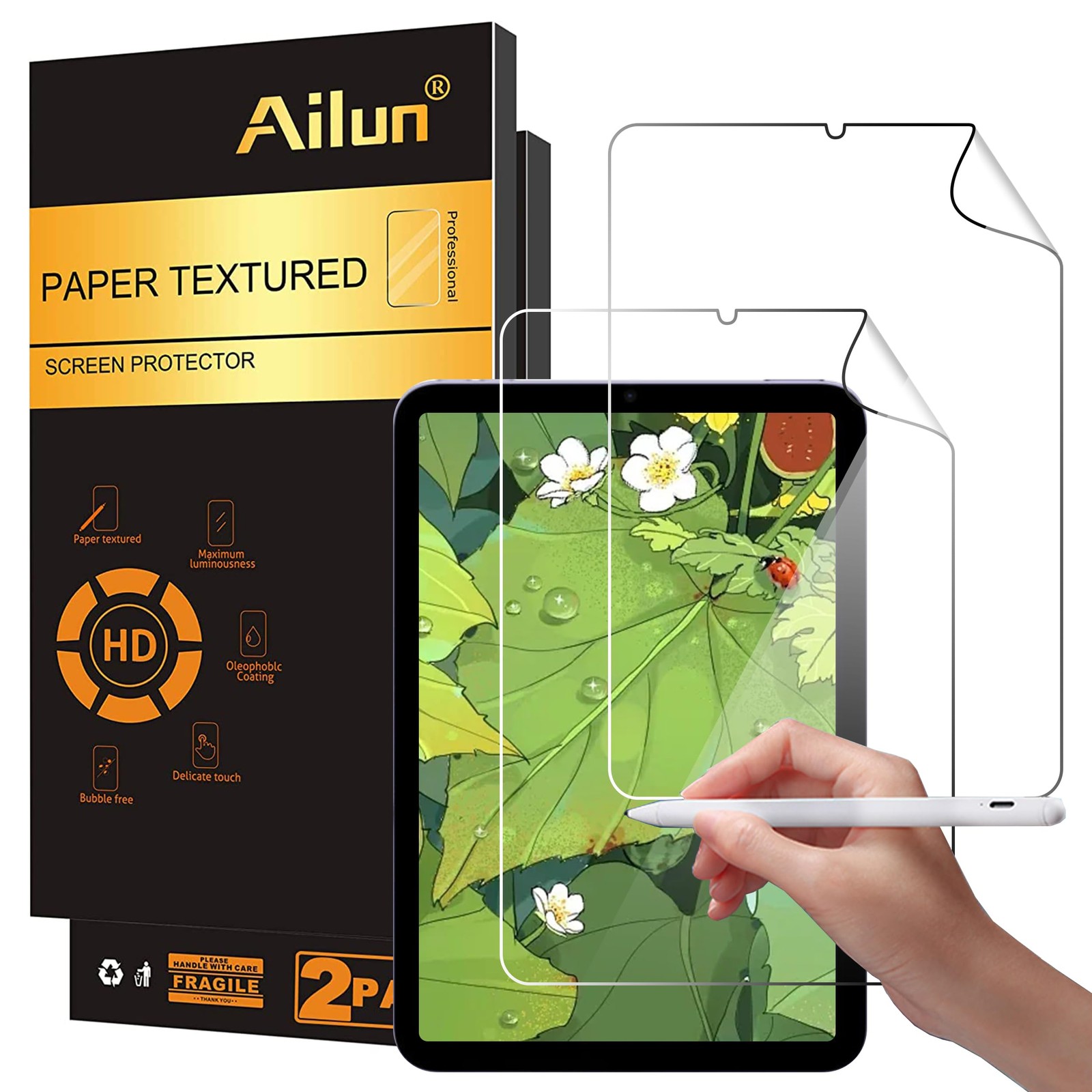 Ailun 2Pack Paper Textured Screen iPad Mini 6/A17 Pro 7th Gen-8.3 Inch