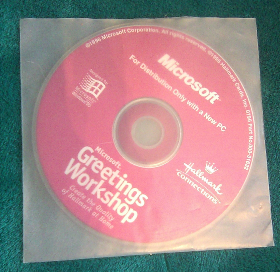 Microsoft Greetings Workshop Hallmark Quality CD Software (1996) Windows 95