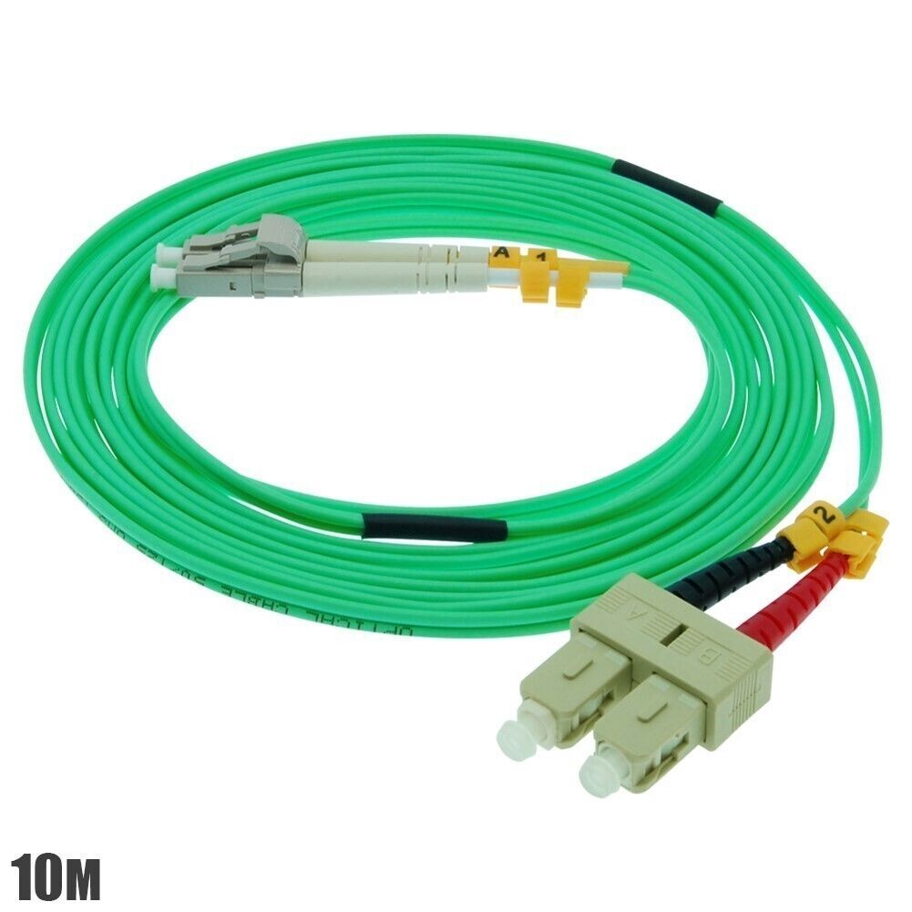 10M 33FT LC to SC 10Gbps OM3 Duplex 50/125 Multi Mode Fiber Optic Optical Cable