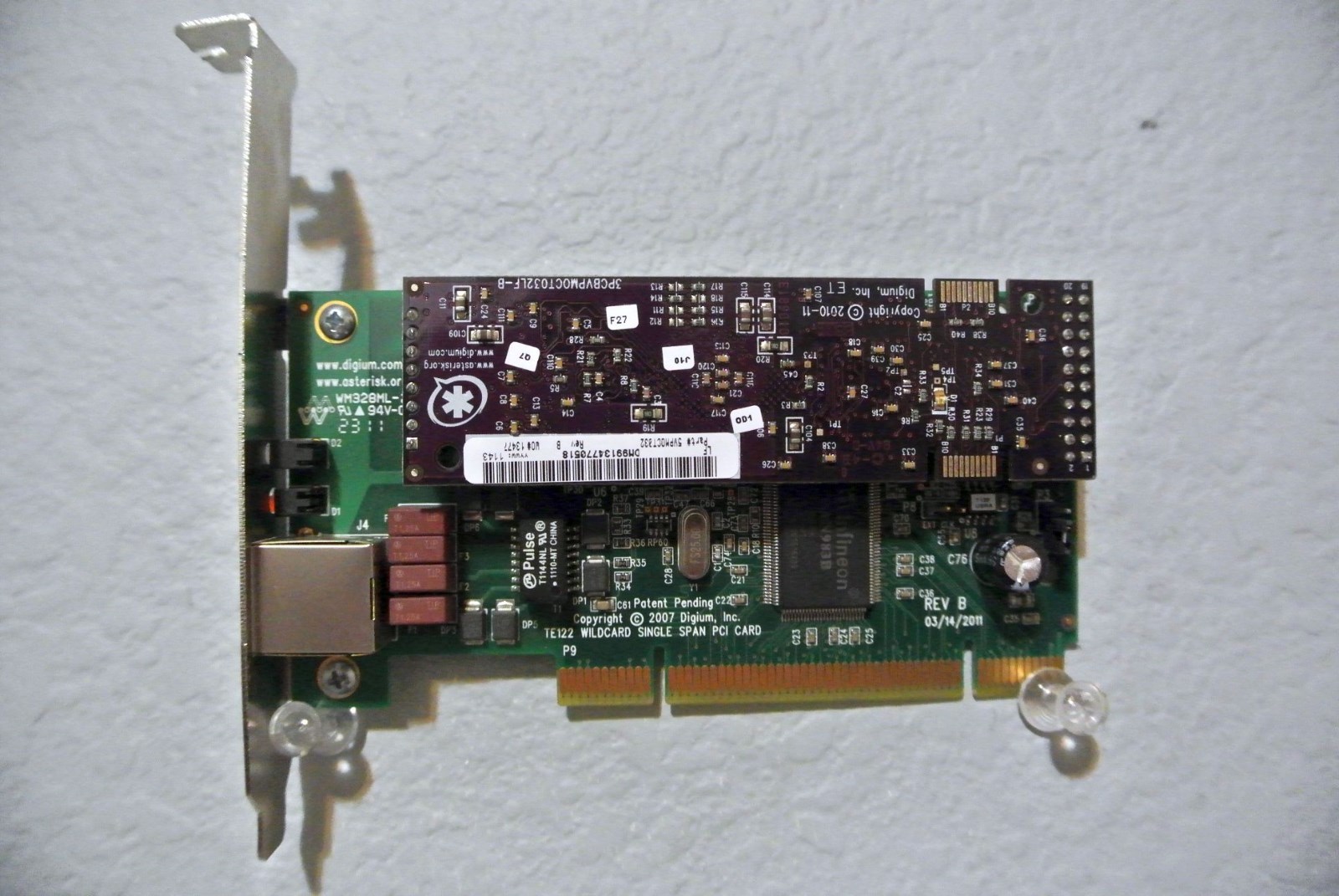 DIGIUM WILDCARD TE122 TE110P 5TE122F 5TE122LF SINGLE SPAN PCI+ECHO MODULE