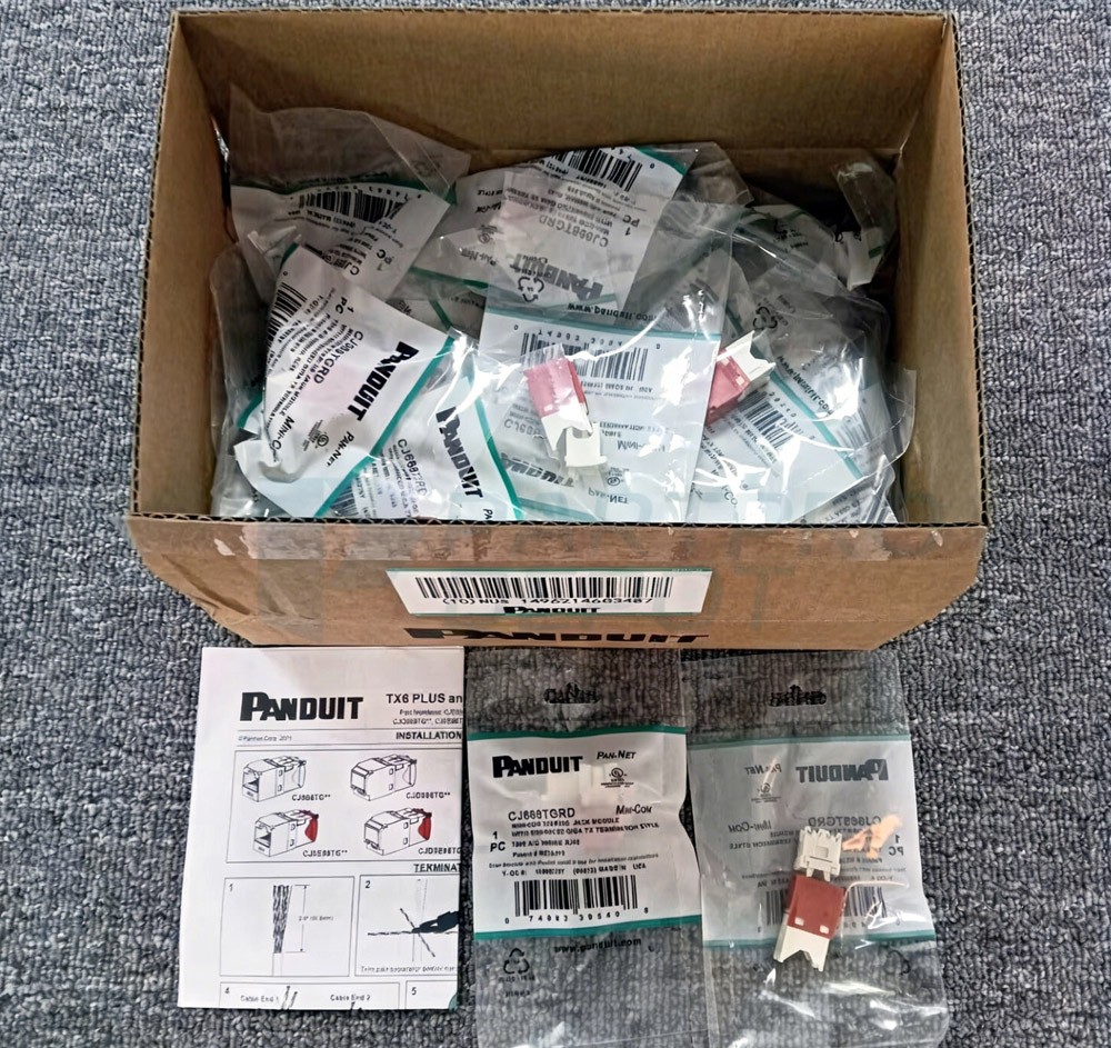 Panduit Giga TX Cat6 jack Red CJ688TGRD BOX OF 50. ！
