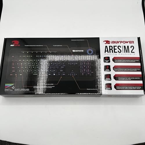 IBUYPOWER ARES M2 RGB BACKLIT USB WIRED GAMING KEYBOARD - BLACK
