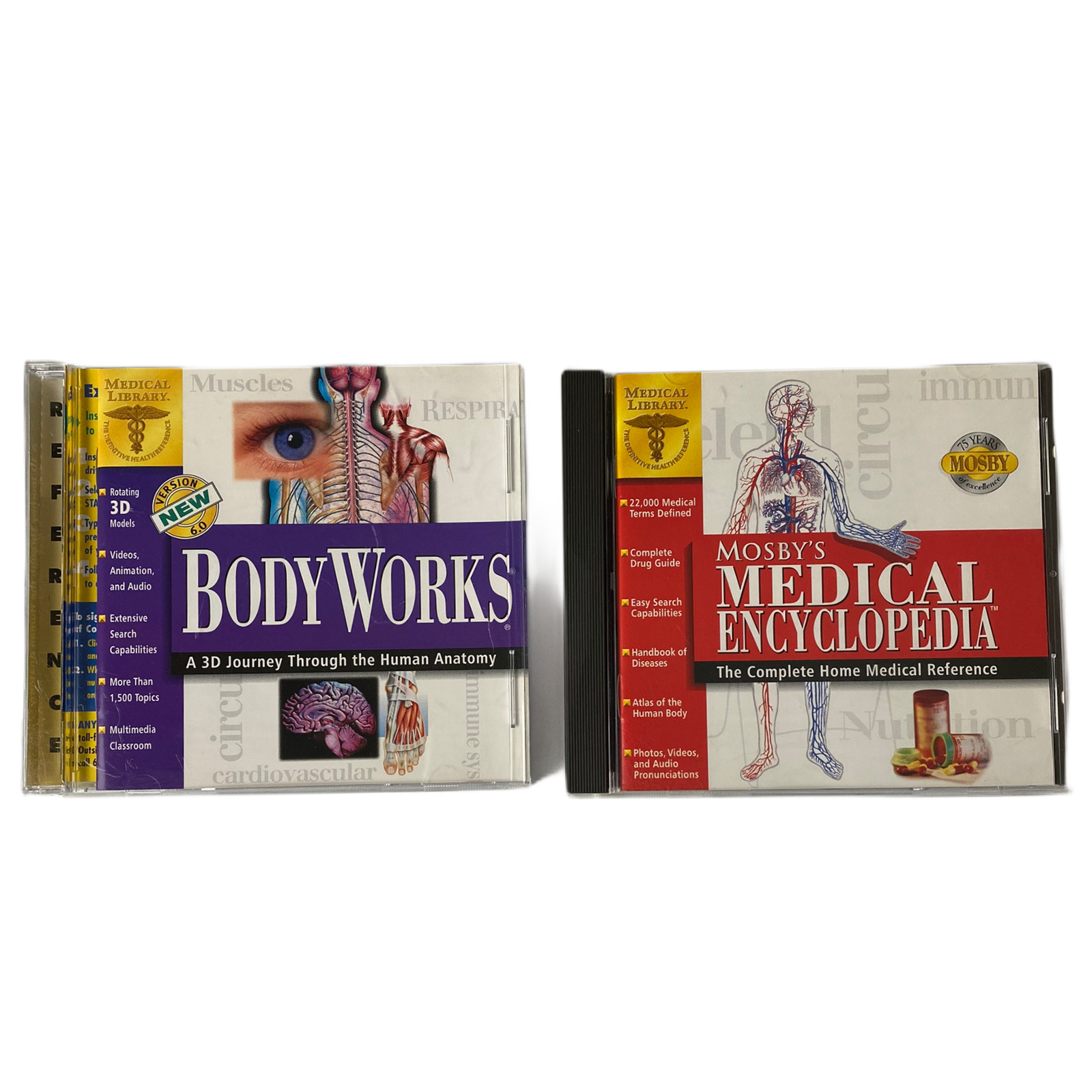 LOT OF 2: Mosby's Medical Encyclopedia CD-ROM 1997 and Body Works CD- ROM 1997