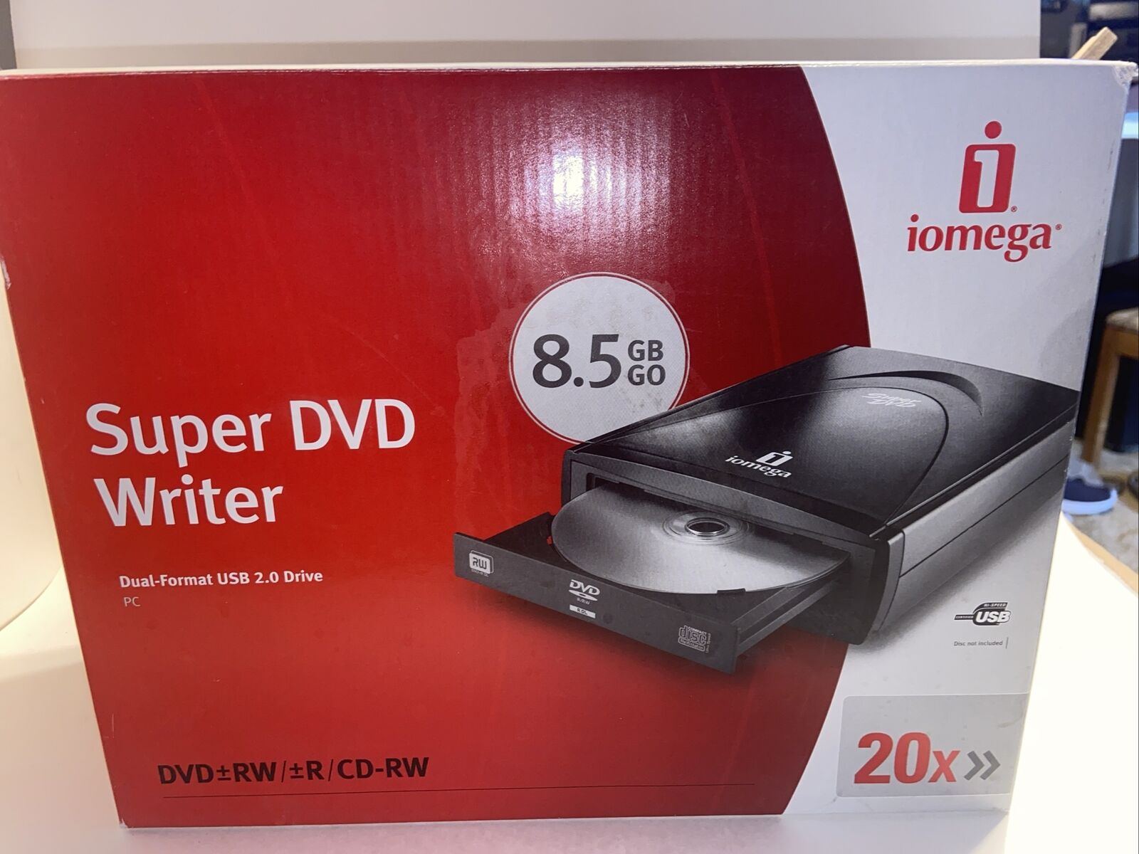 Iomega 20x External Super DVD Writer with Dual Layer Support Complete In Box