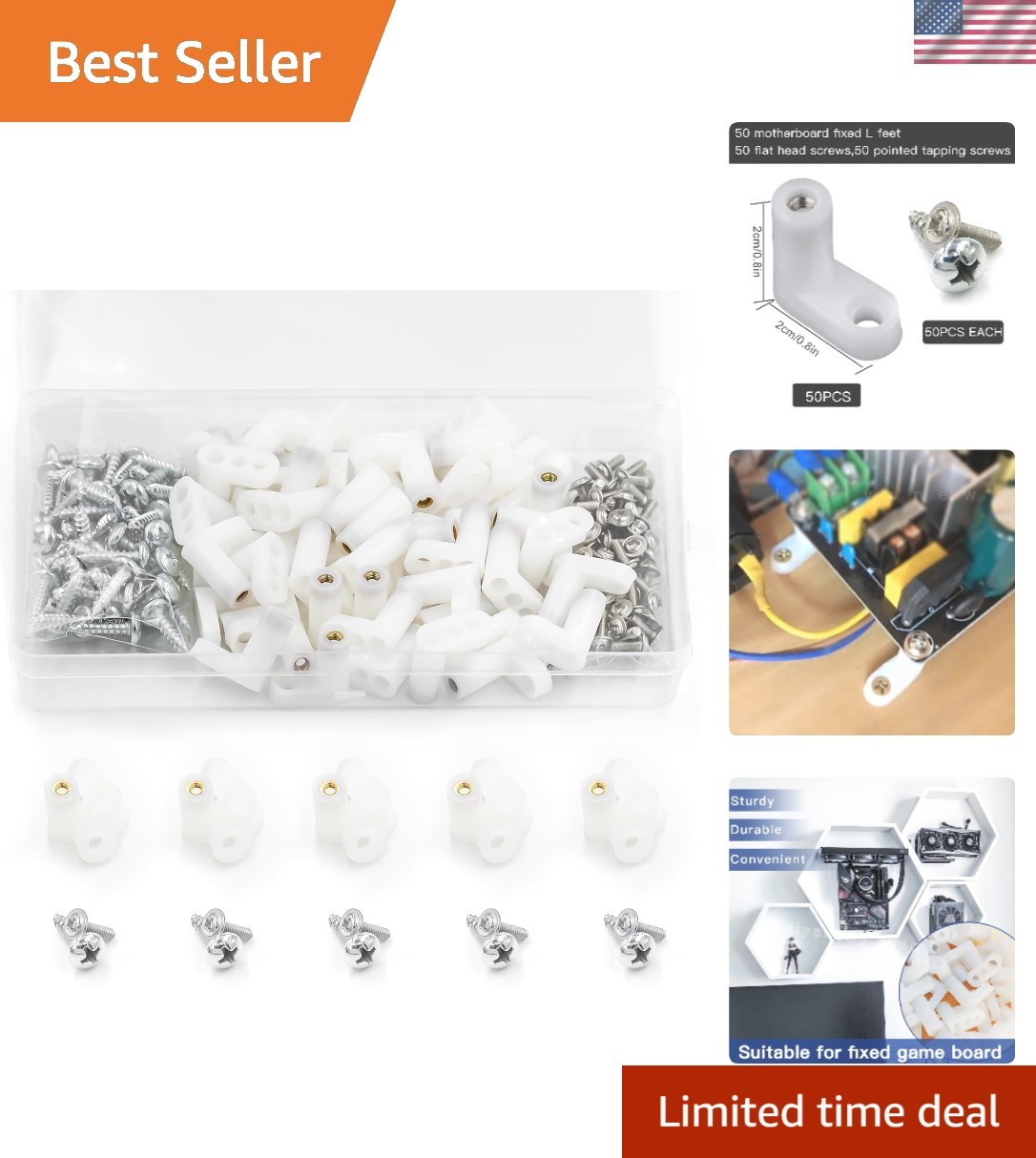 50 PCS Circuit Board Plastic Standoffs Mounting Hardware,Motherboard Standoff...