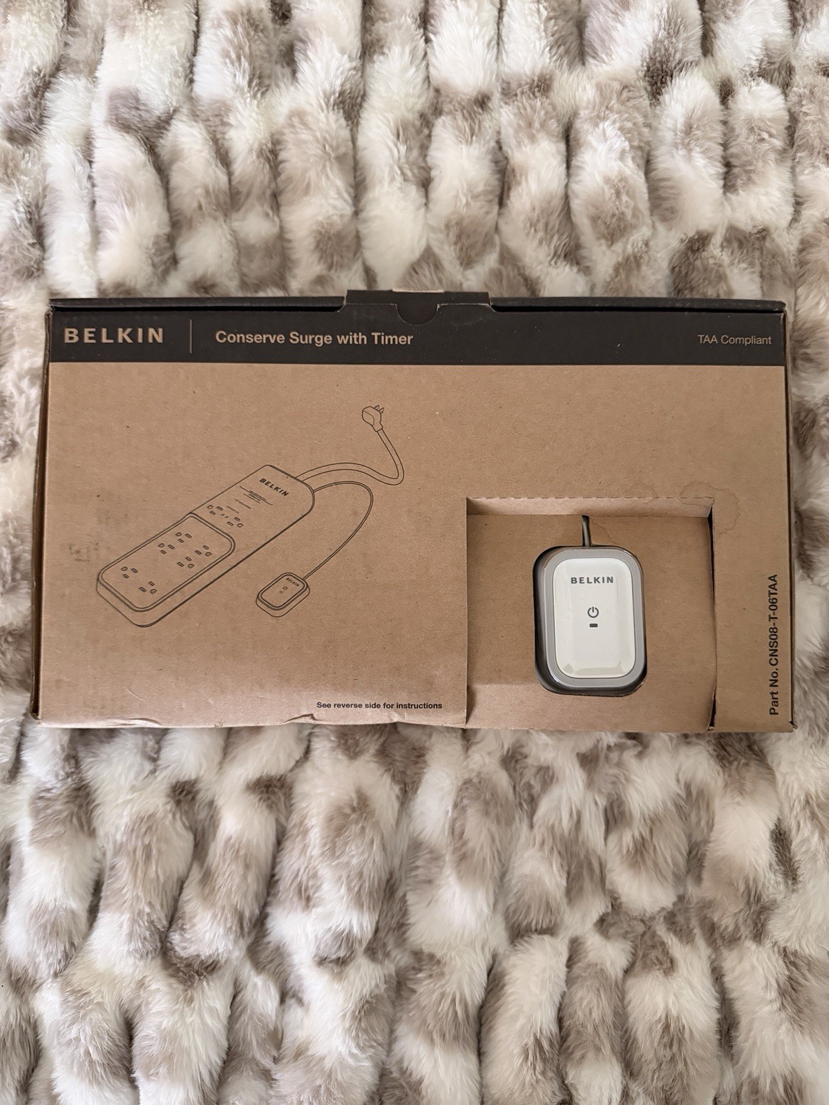 NEW in BOX BELKIN CNS08-T-06TAA CONSERVE SURGE with Timer & Wired Remote