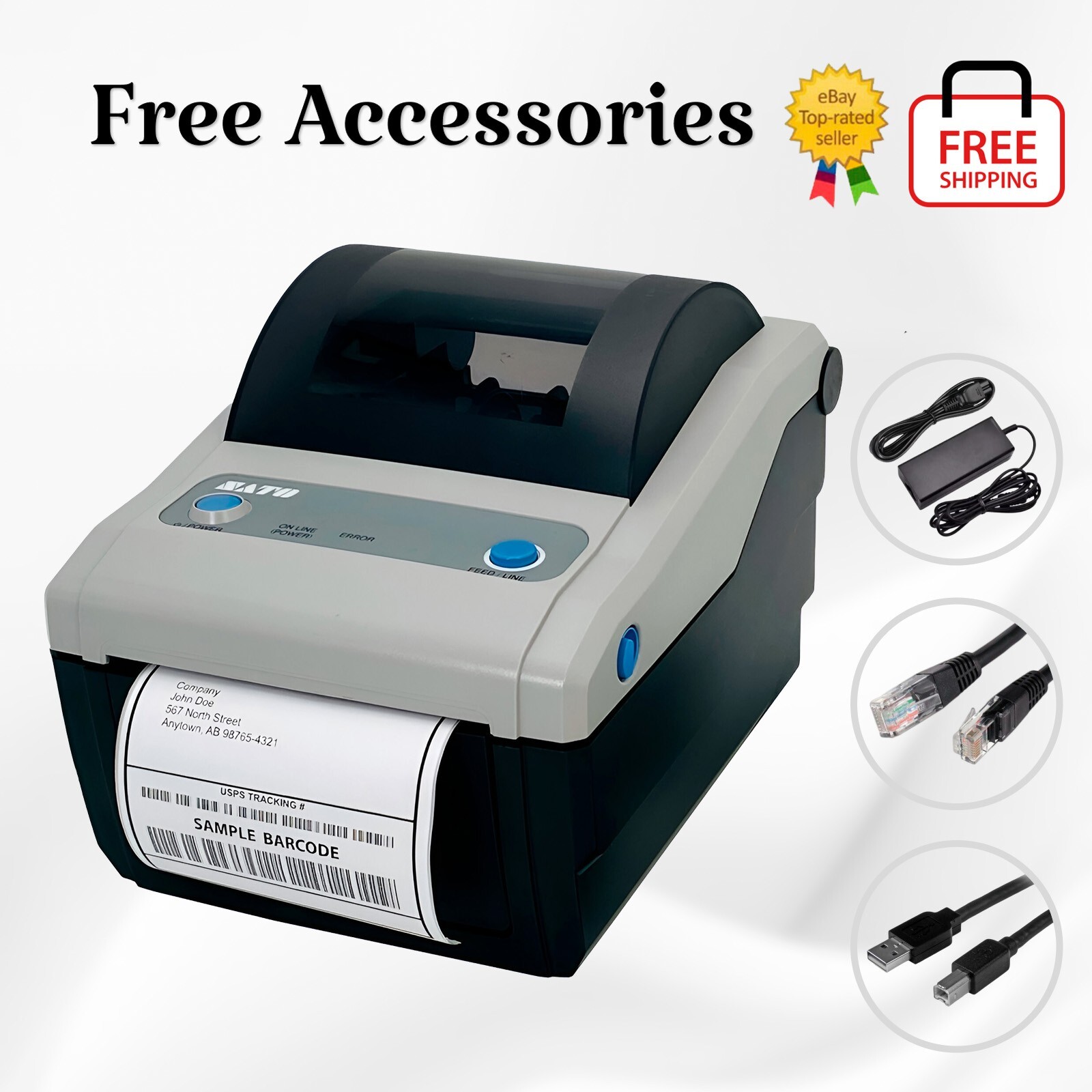 SATO CG412DT Industrial Direct Thermal Label Printer 300dpi LAN USB FAST SHIP