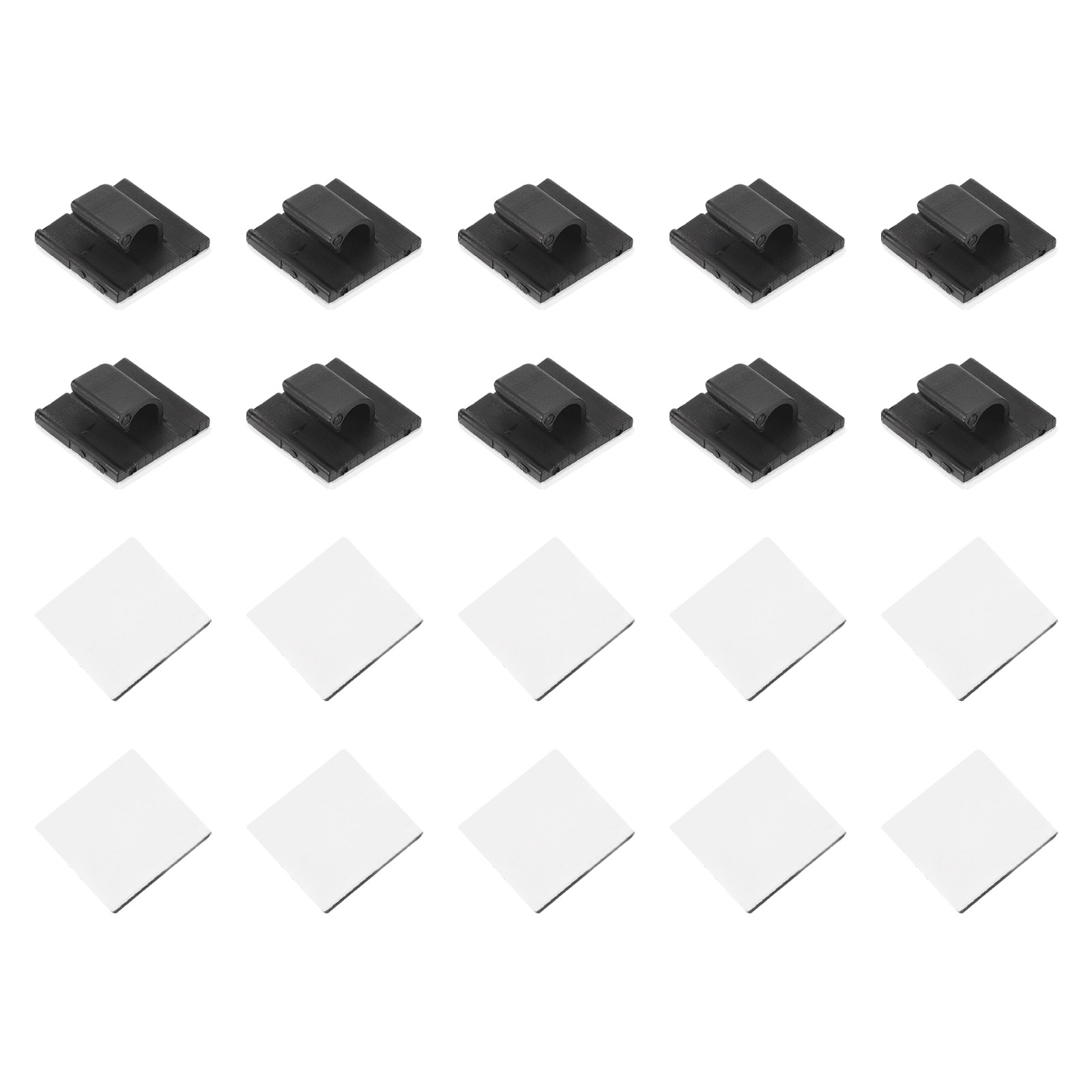 40pcs Adhesive Cable Clips Black Wall Cord Management Wire Organization for Home