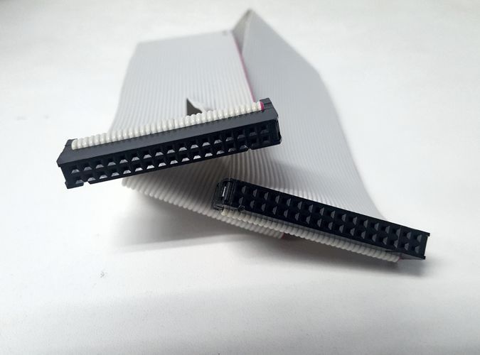 CHN YD-FD-RBN-34 34-PIN Round Flat Ribbon Floppy Cable 24" 3 Connectors
