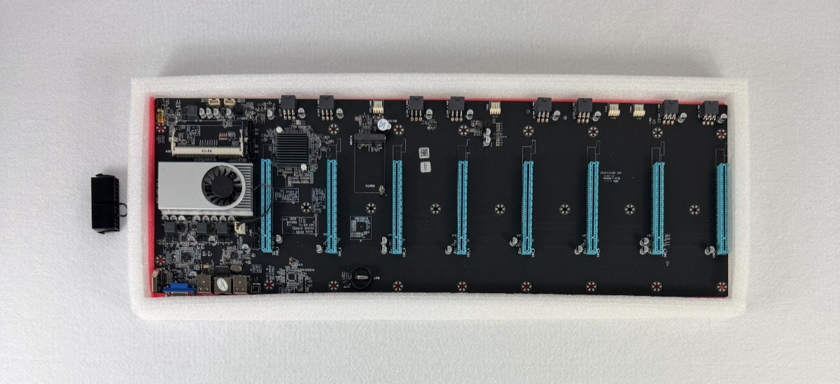 BTC-S37 Mining Motherboard 8 GPU Slots Used w/ Original Box