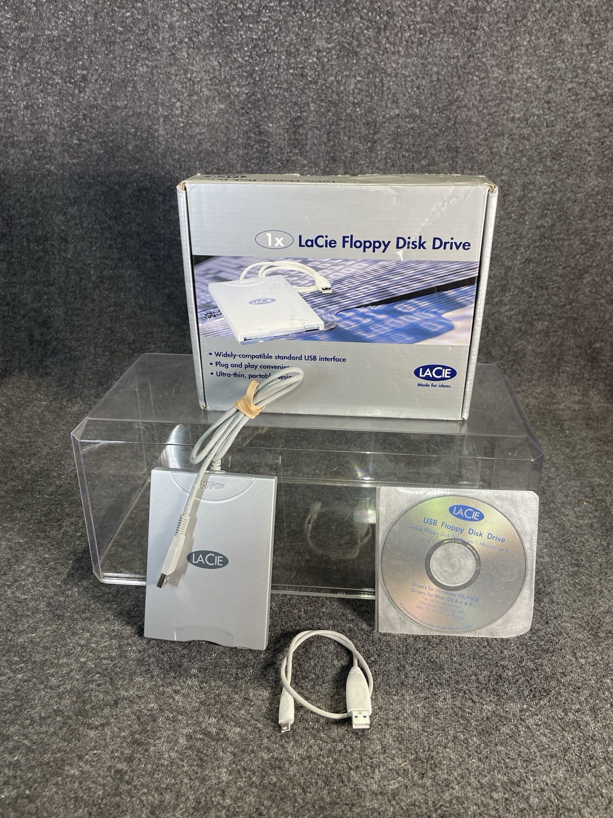 Lacie Pocket Portable External USB 1.44 MB 3.5” FDD Floppy Disk Drive