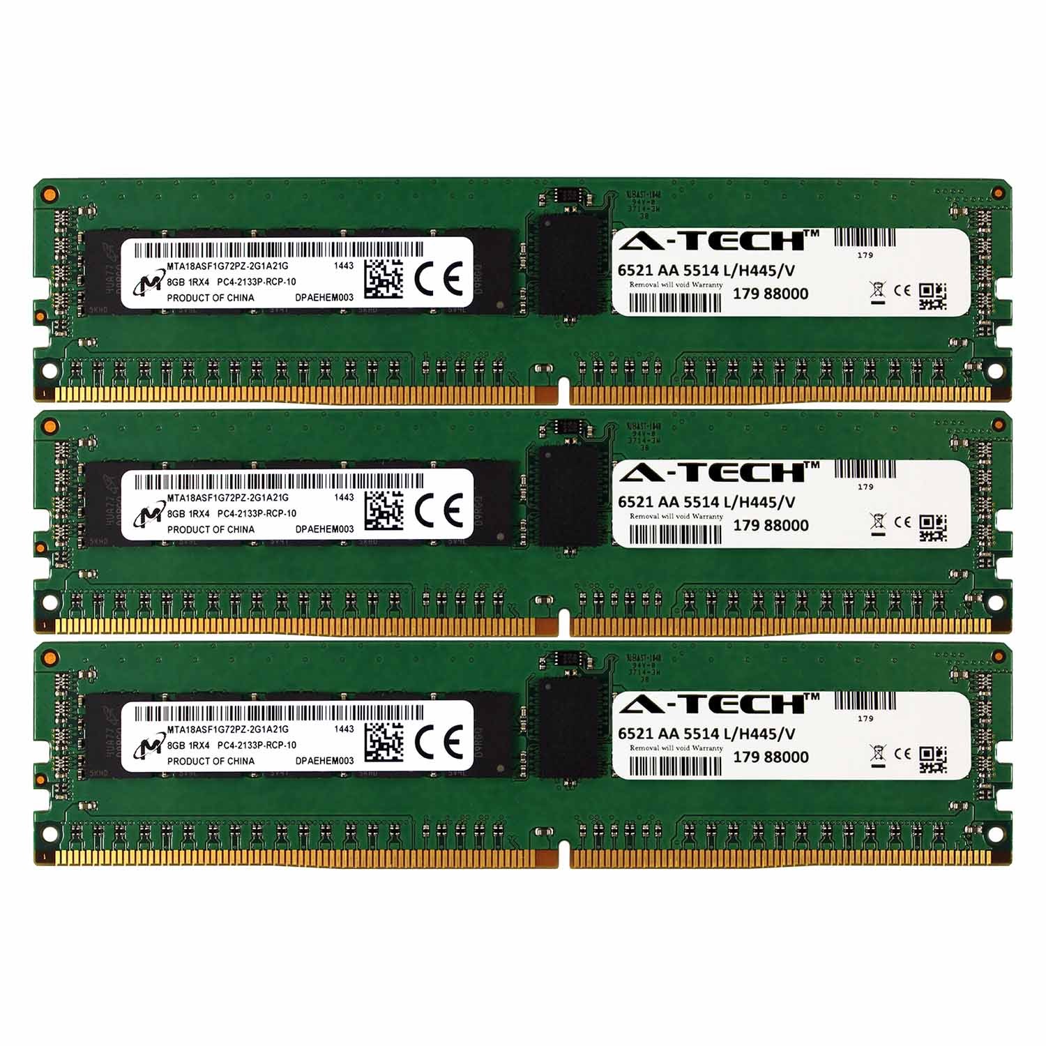 PC4-17000 Micron 24GB Kit 3x 8GB HP Cloudline CL2100 CL2200 G3 1211R Memory RAM