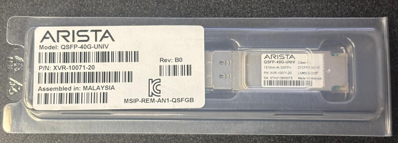 Arista QSFP-40G-UNIV 40G Universal QSFP+ 1310nm LC XVR-00071-20 Transceiver