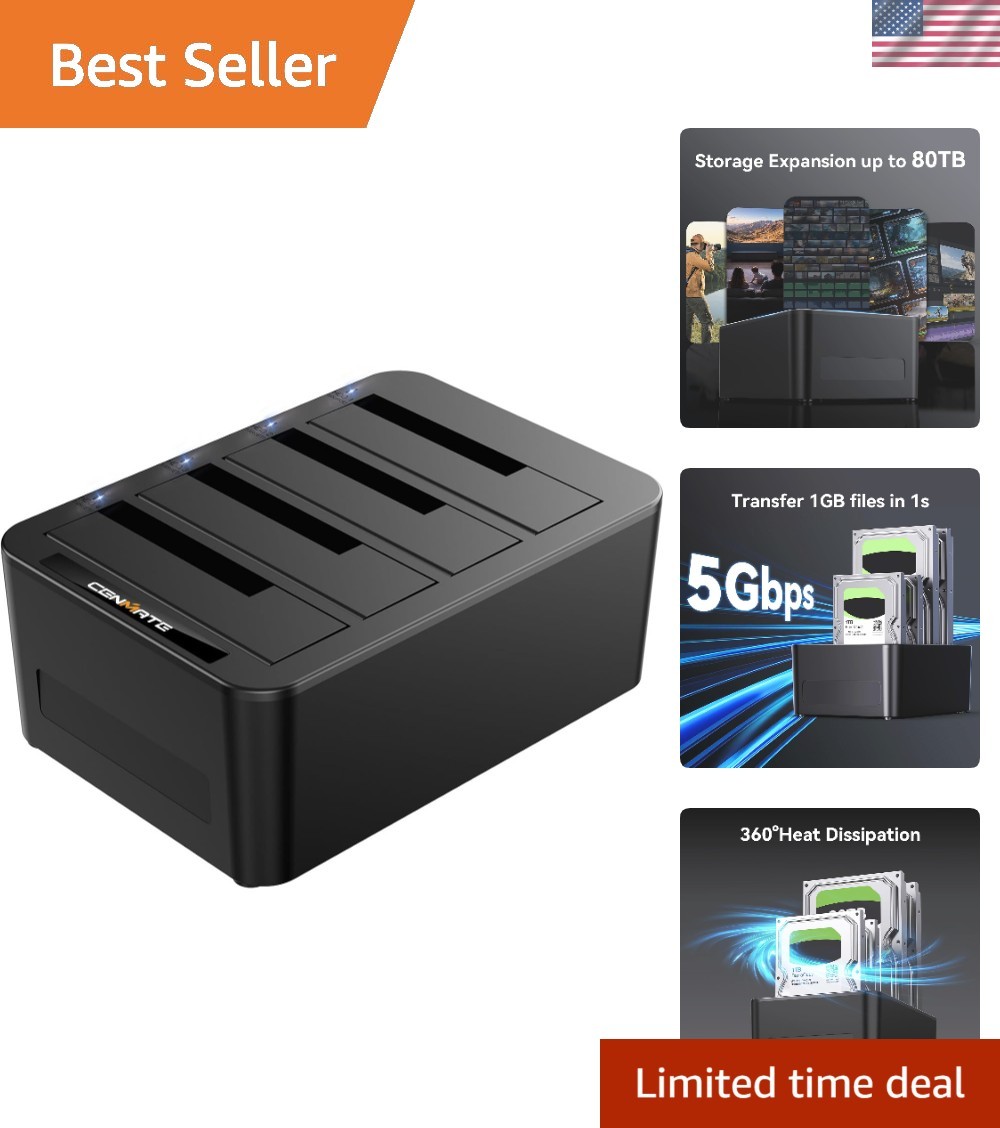 Fast and Efficient 4-Bay HDD Enclosure - Tool-Free Setup and 80TB Capacity