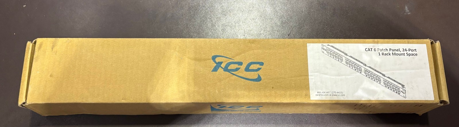 NEW ICC ICMPPO2460 24-Port Cat 6 Patch Panel 1U Rack Mount RJ-45 Ethernet