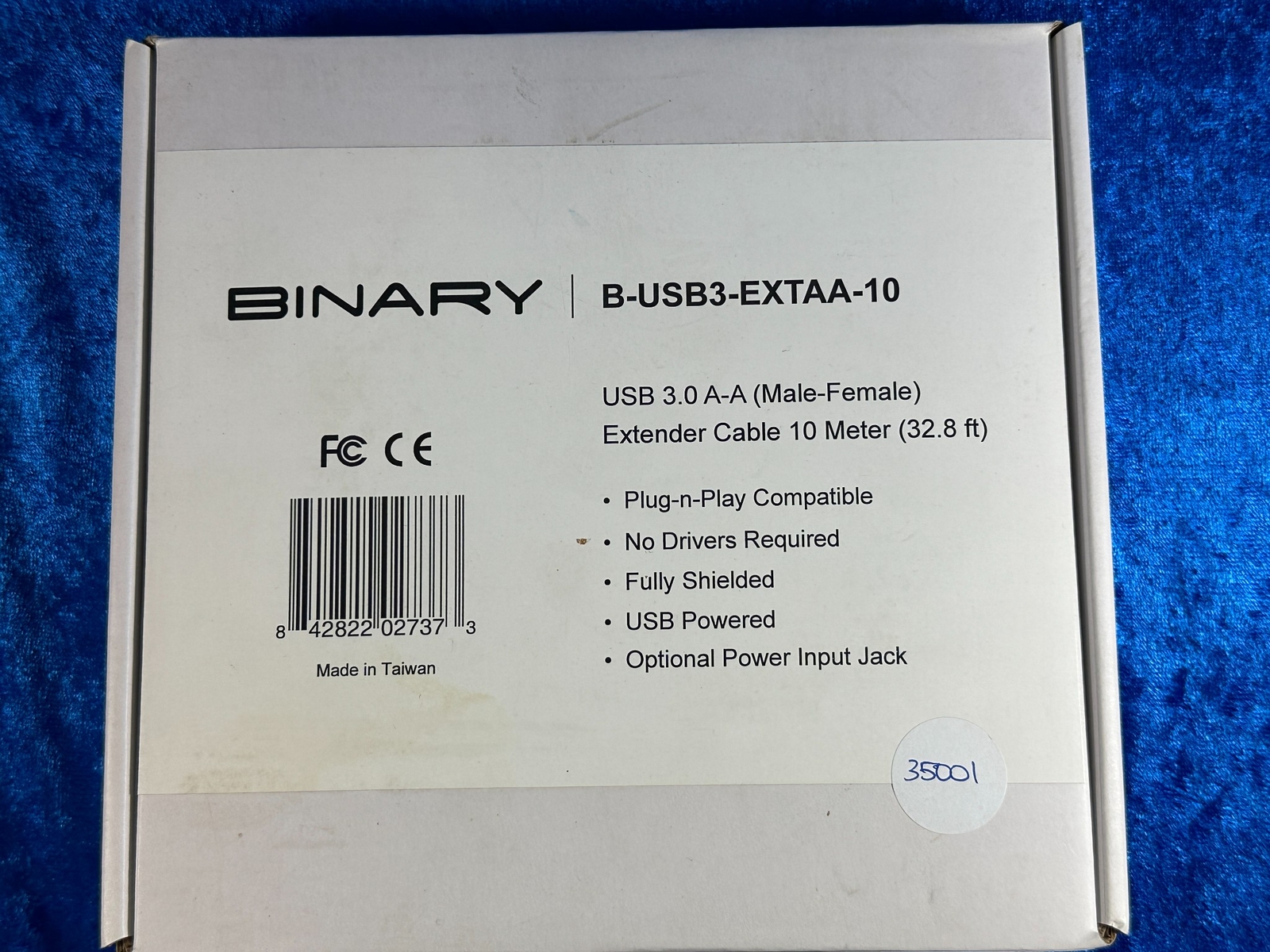 NEW Binary B-USB3-EXTAA-10 Extender Cable 10 Meter/32.8 ft. A Male to A Female