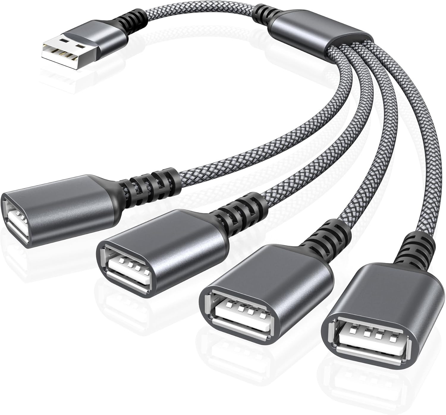 USB Splitter 1 in 4 Out 1FT,USBA Male to Four Female Adapter