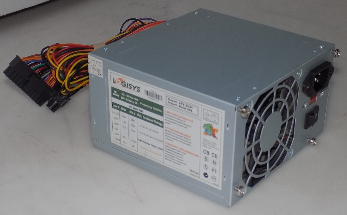 LOGISYS PS480D ATX 20/24 pin Switching 480W Power Supply - TESTED - WORKING