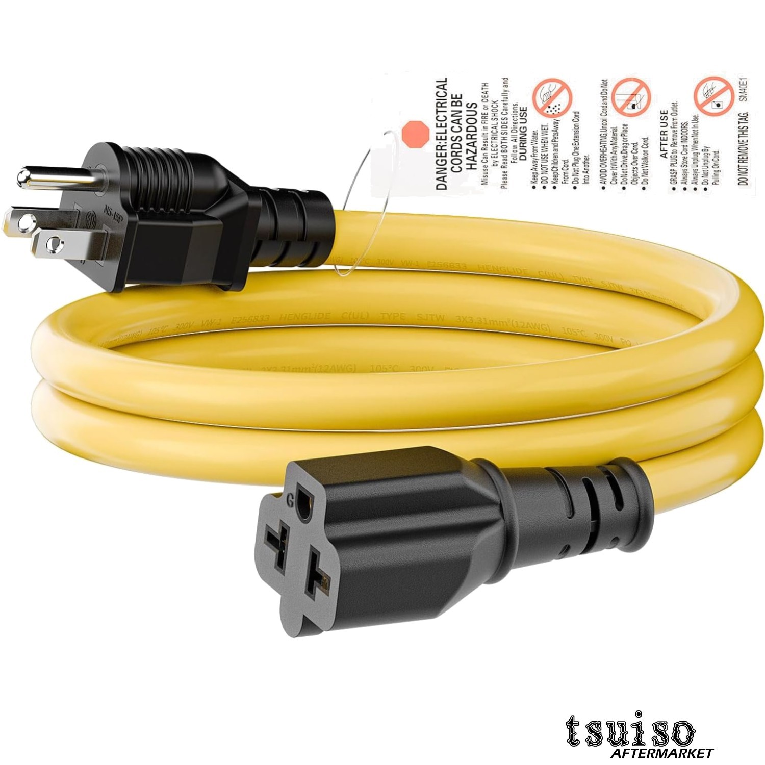 4-in-1 NEMA 5-15P AC Adapter Cord - Heavy-Duty 12AWG, 3FT Versatile Solution
