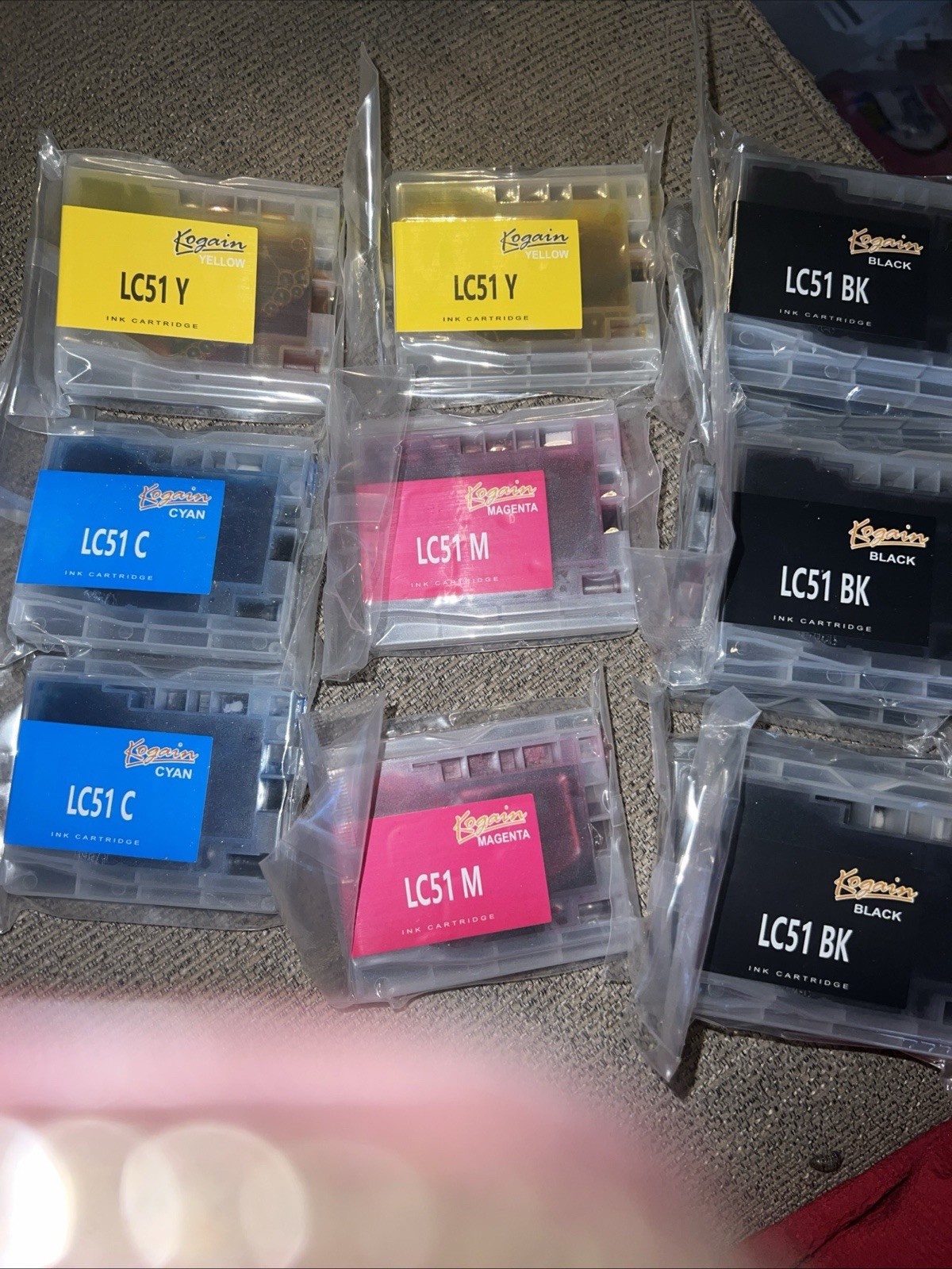 Kogain Ink Cartridges for LC-51 Brother LC51 BK, LC51 C, LC51 M, LC51 Y 12 total