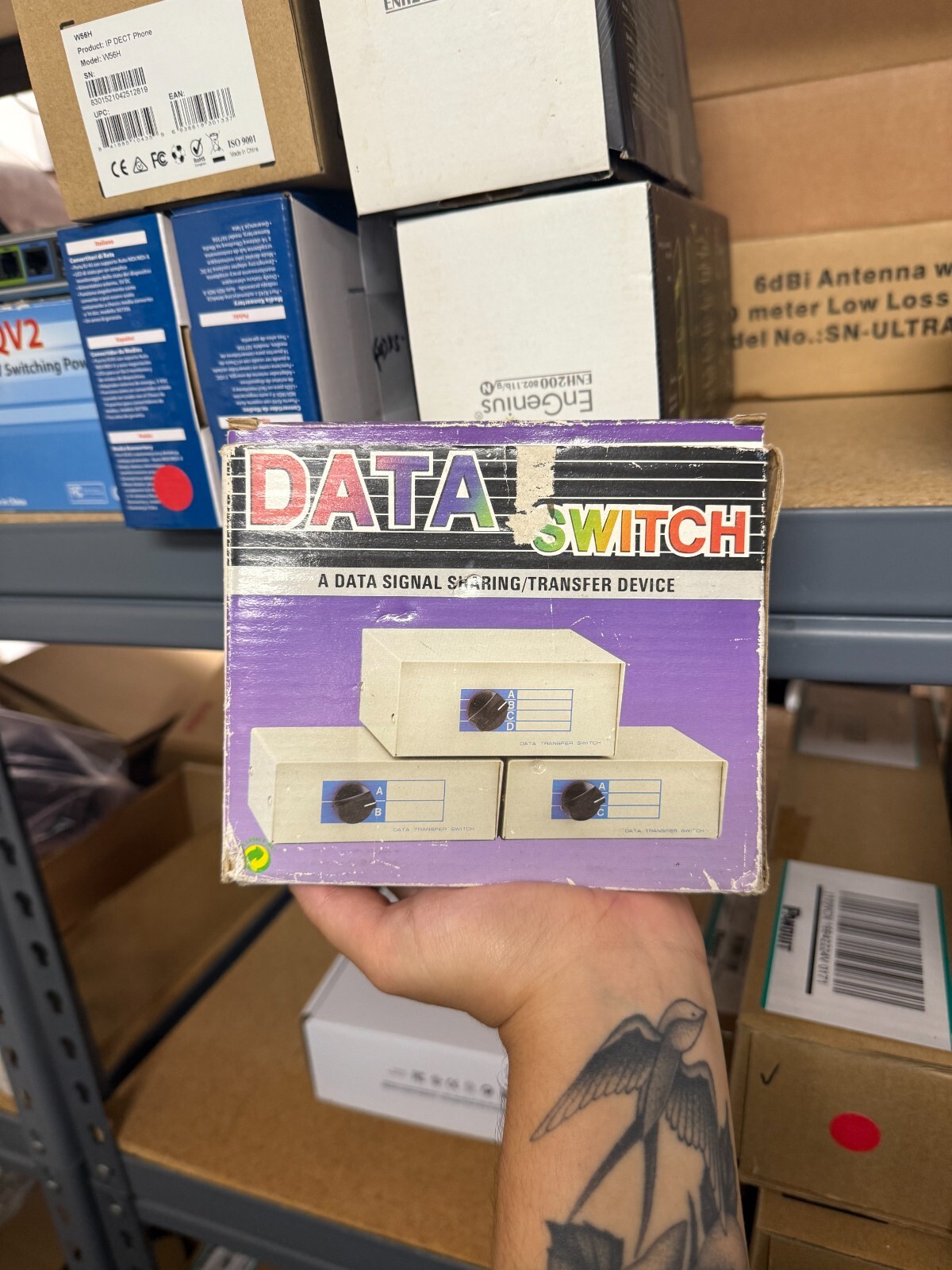 Kentek RJ11 4 Way Data Switch Box w/ Rotary Dail for Telephone Modem Fax 11Pin