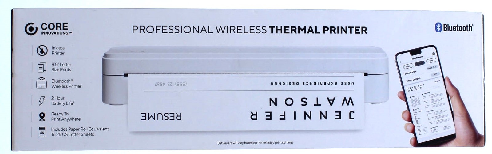 Core Innovations Professional Wireless Thermal Printer