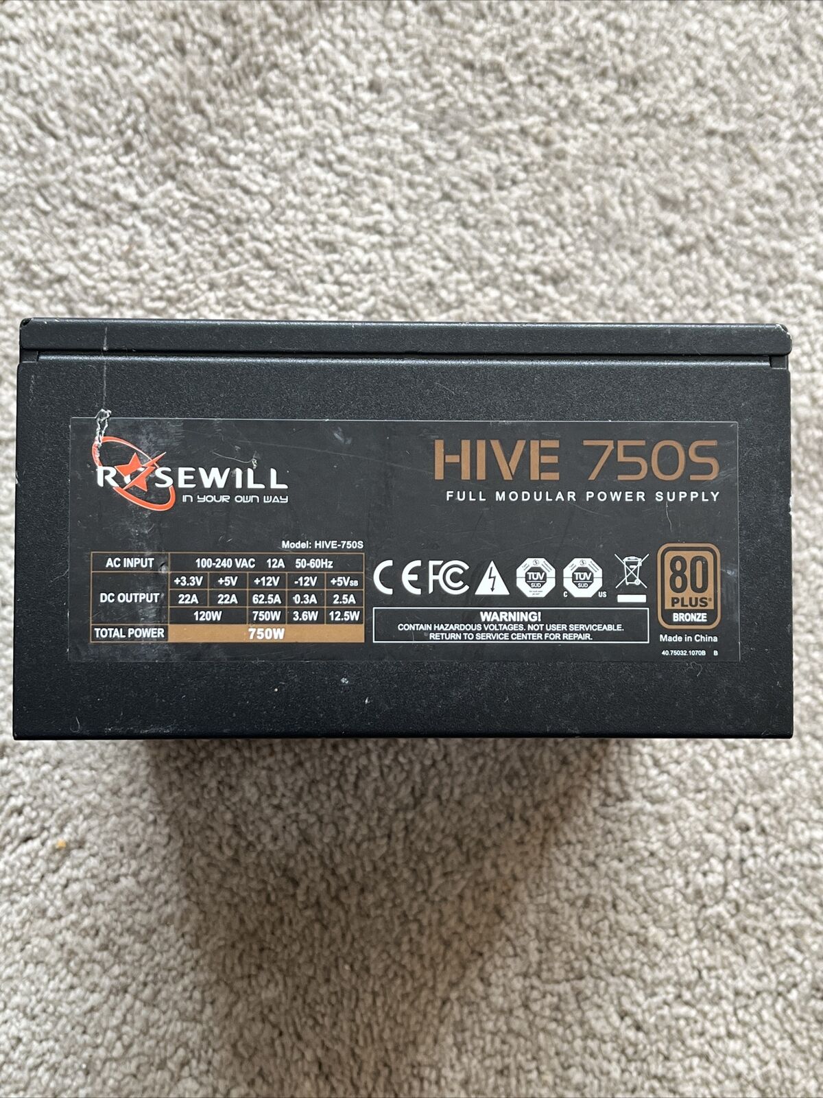 Rosewill Hive 750s Full modular power supply