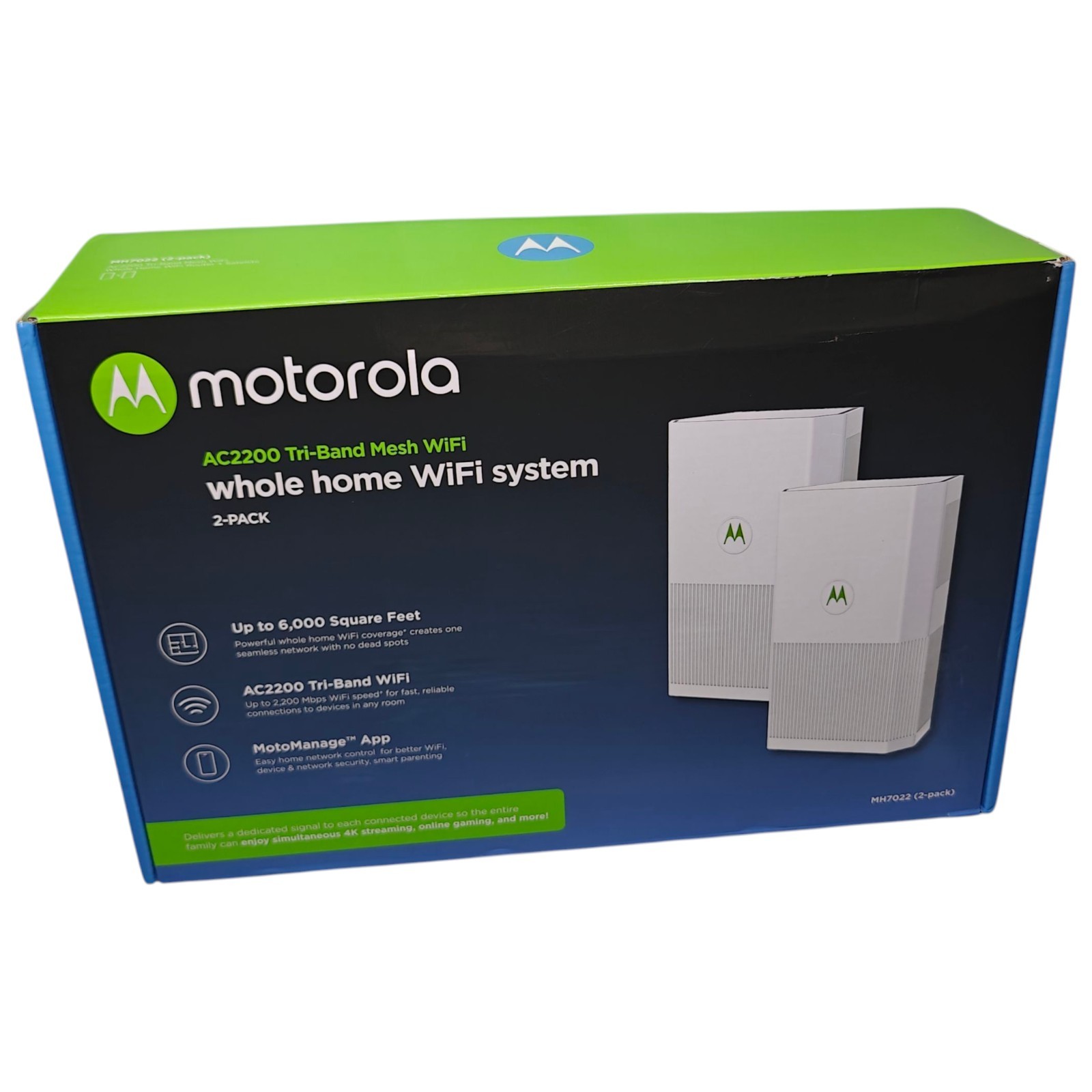 MOTOROLA Whole Home Tri-Band Mesh WiFi System AC2200  2-Pack