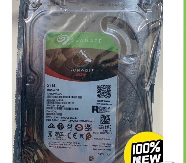 Seagate IronWolf 2TB ST2000VN004 5900RPM 64MB 3.5" Internal NAS Hard Disk Drive