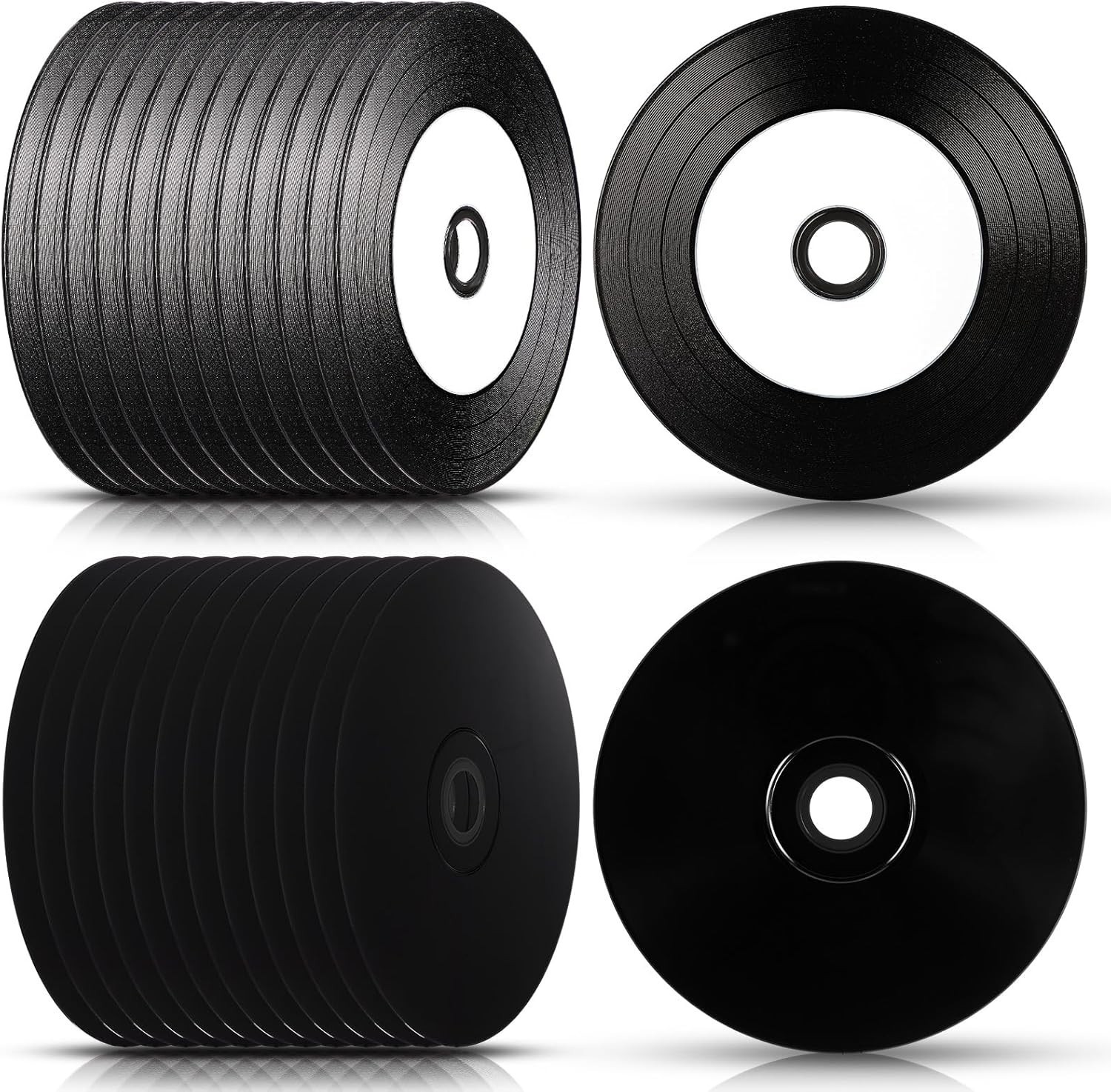 50 Pcs CD-R Blank Discs 700mb 80 Min 52x Vinyl Recordable Disc with White Ink...