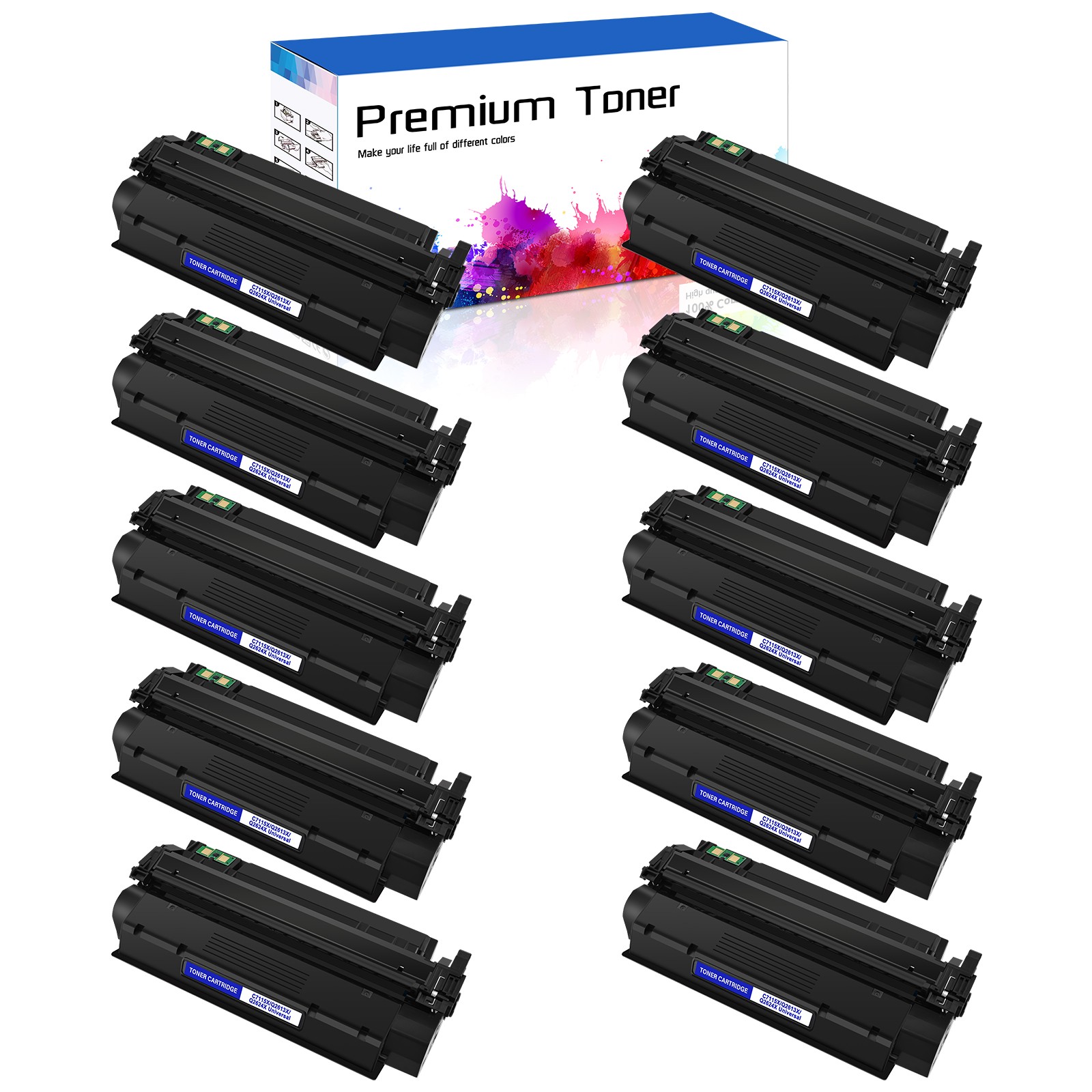 10PK Q2613X 13X High Yield Toner Compatible For HP LaserJet 1300n 1300t 1300xi
