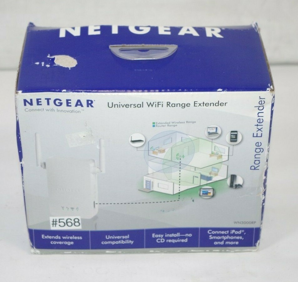 NETGEAR WN3000RP 802.11n 1-Port N300 WiFi Range Extender NOS