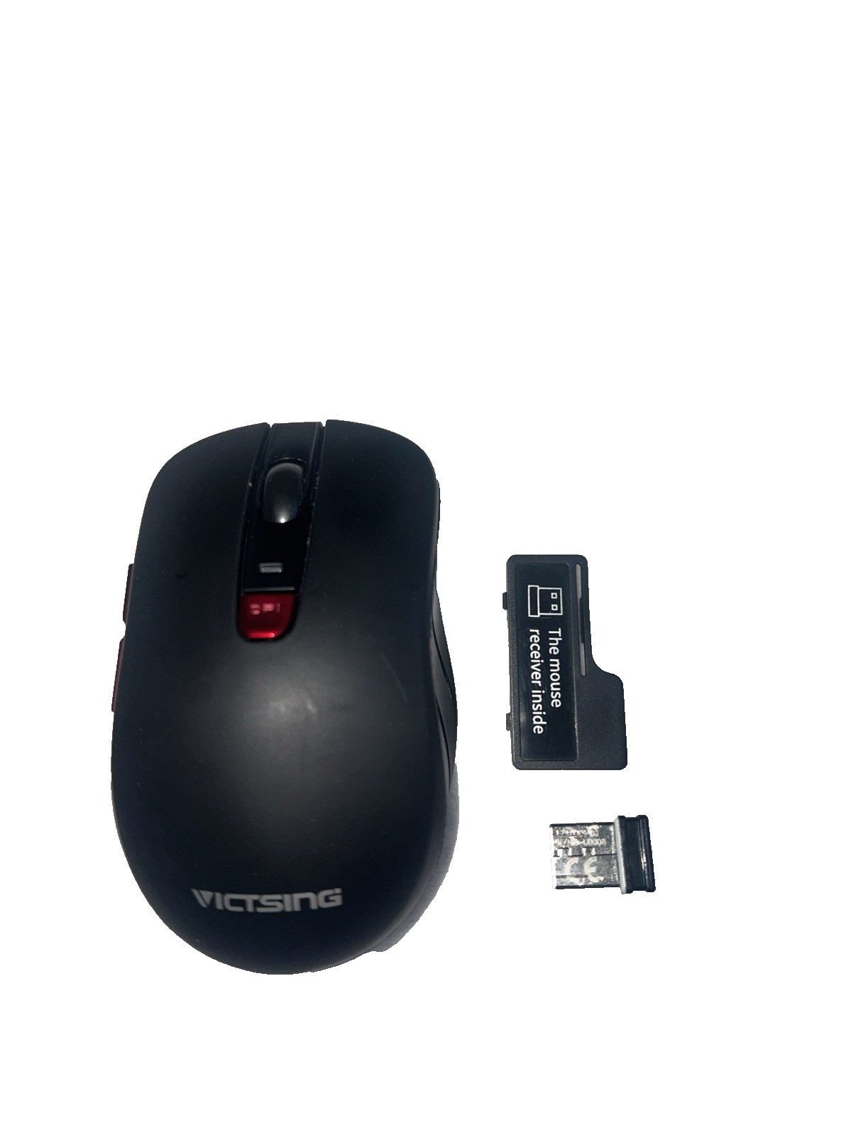 VicTsing pc106a Wireless Laptop Mouse USB [Black & Red] Optical Cordless