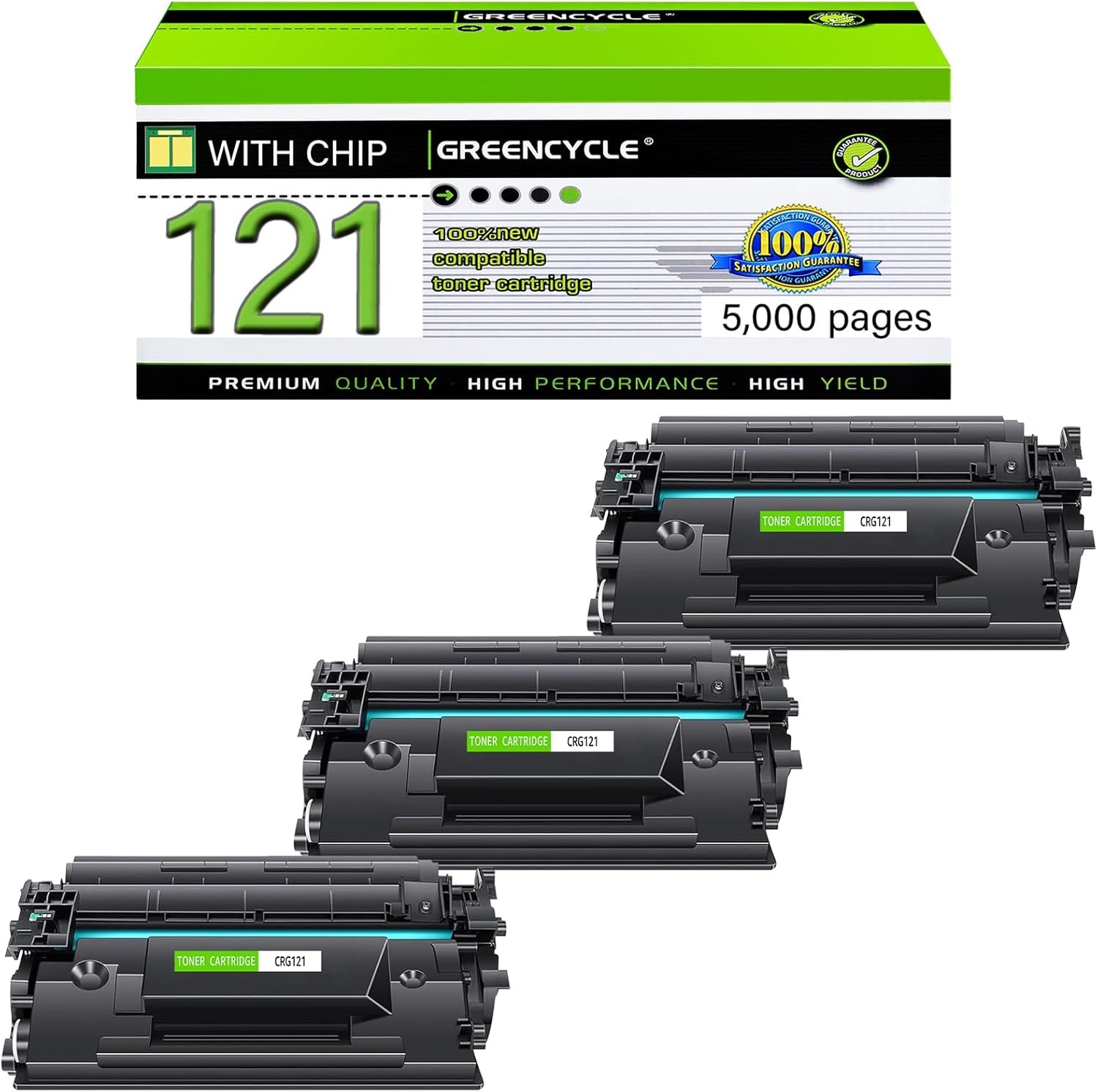 3 PK CRG121 3252C001 Black Toner Compatible for Canon 121 imageCLASS D1620 D1650