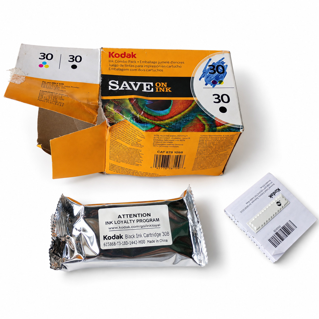 Kodak 30B Black Ink Cartridge Genuine OEM Sealed 8345217 w/ 30 Combo Box