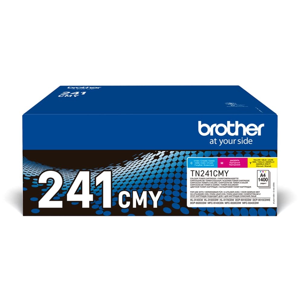 BROTHER TN-241C/TN-241M/TN-241Y Toner Cartridges, Cyan/Magenta/Yellow, Rainbow P