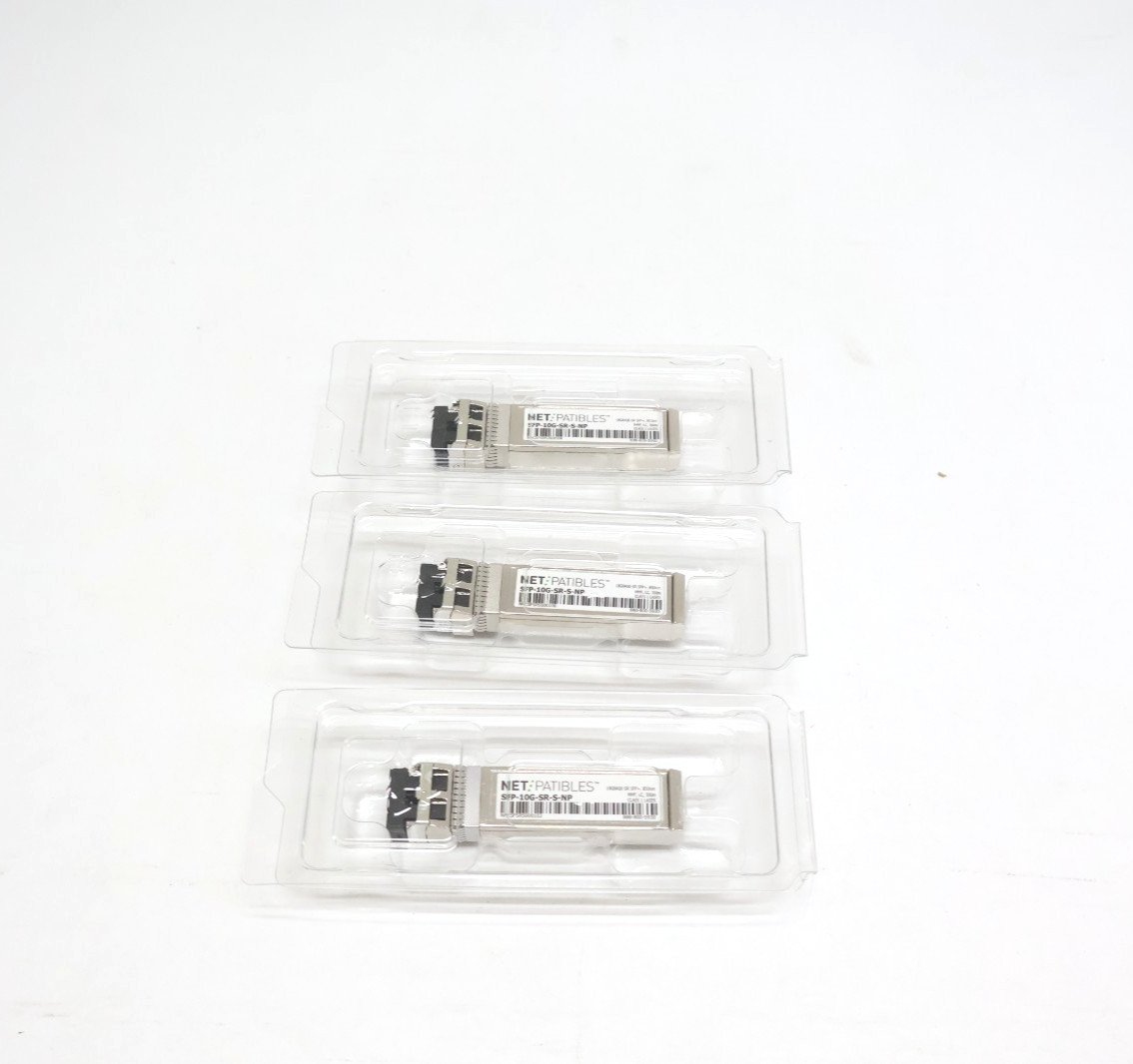 Lot of 3 Netpatibles SFP-10G-SR-S-NP 10G SFP+ 850nm Transceiver Modules