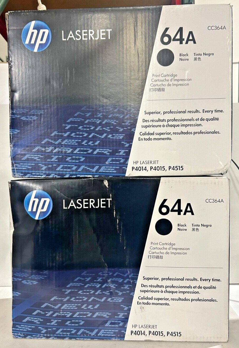 2 Pack of Genuine HP 64A CC364A Black Toner for LaserJet P4014 P4015 P4515