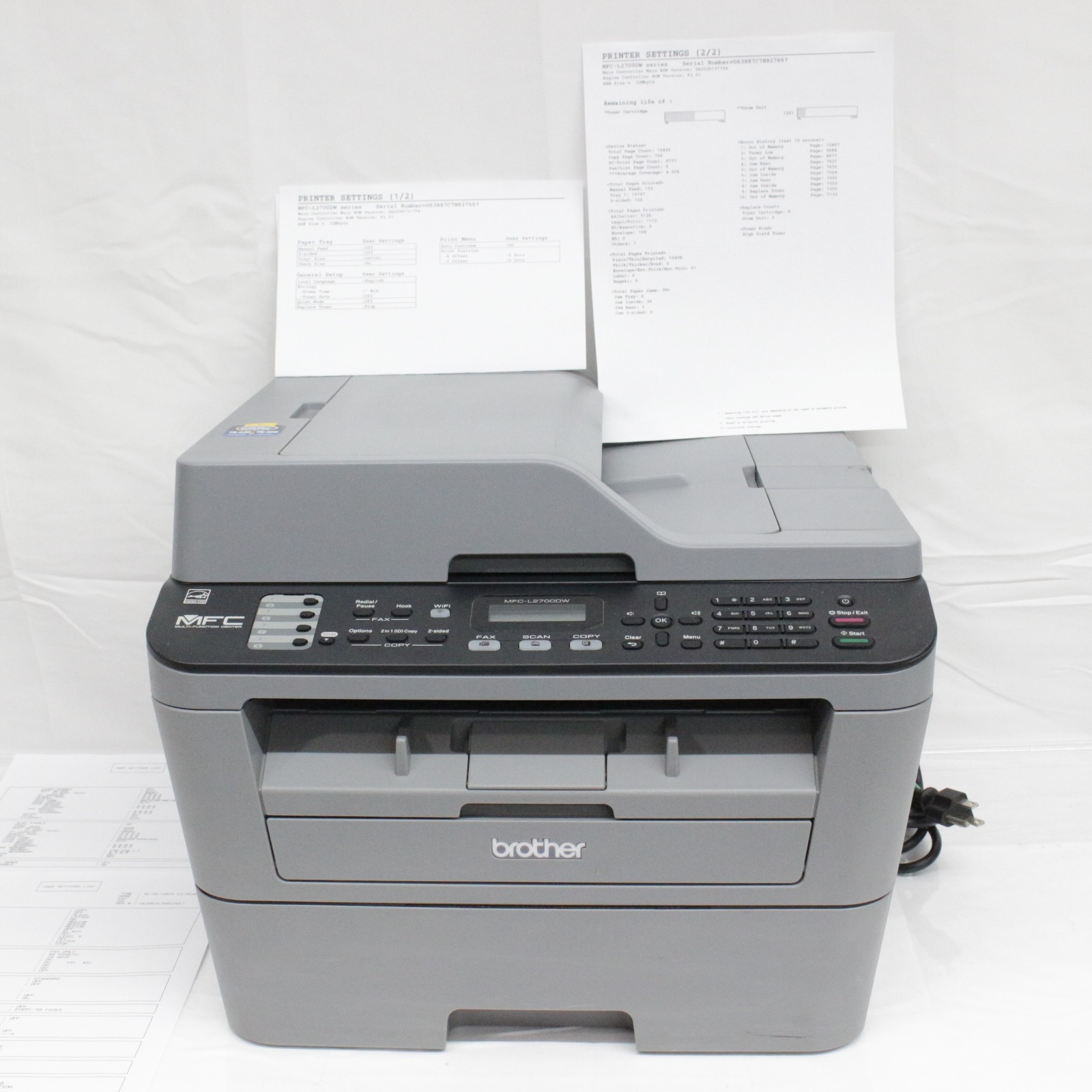Brother MFC-L2700DW All-In-One Laser Printer Copier READ 10K pges Tested