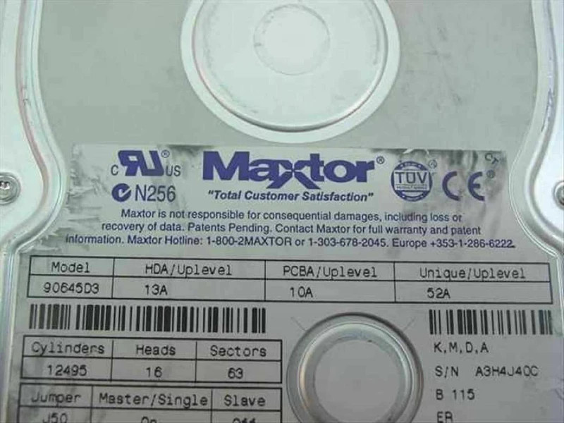 9144D dell maxtor hd ide 6.4GB 3.5INCH drive 05/12/99 hda 53A pcba 08A unique 5