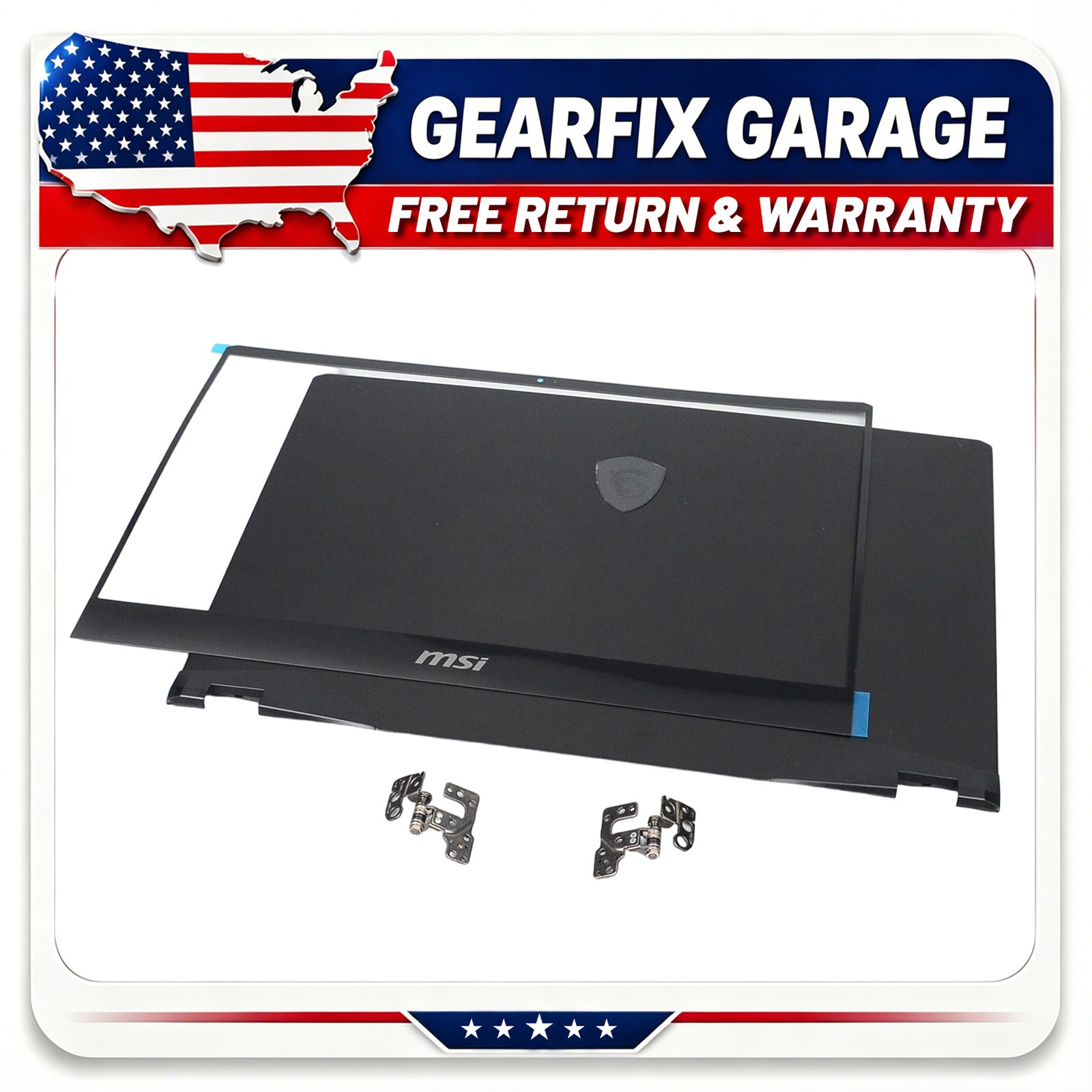 Black LCD Back Cover Bezel Hinges for MSI GE66 Raider GP66 MS-1541 MS-1542 15.6"