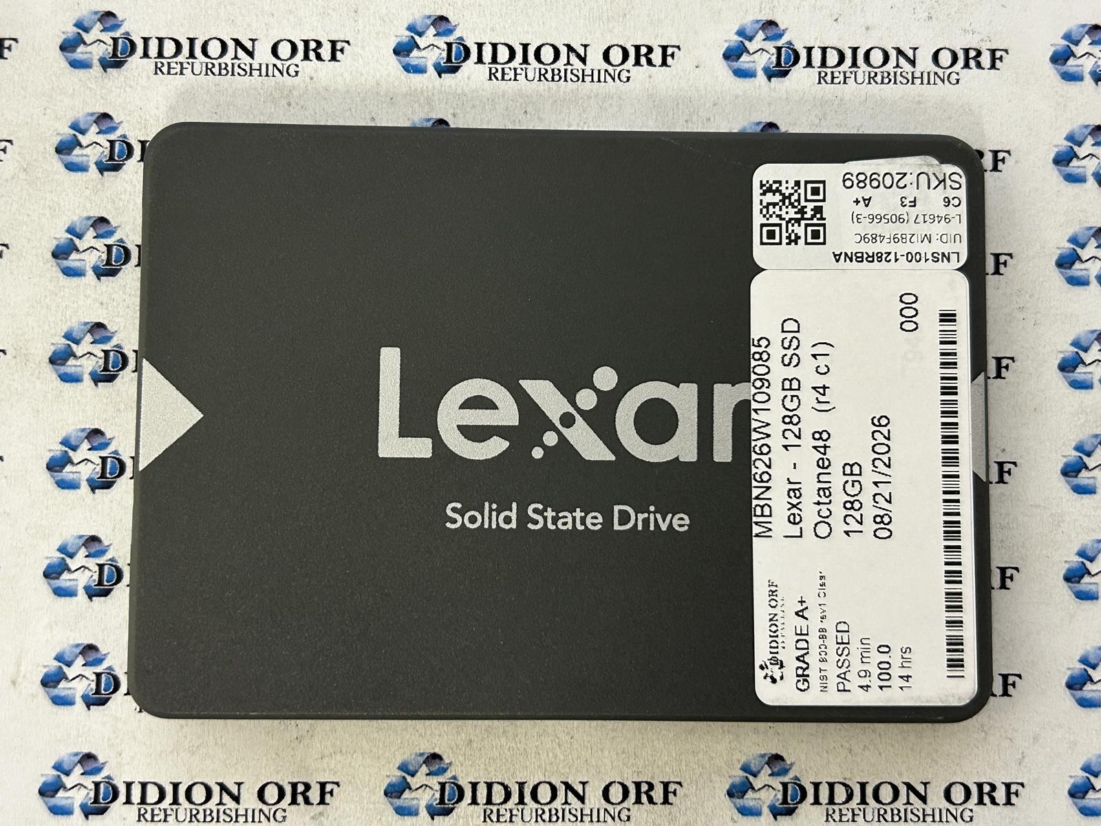LEXAR 128GB 2.5" SATA SSD LNS100-128RBNA, Grade A+,  SKU 20989