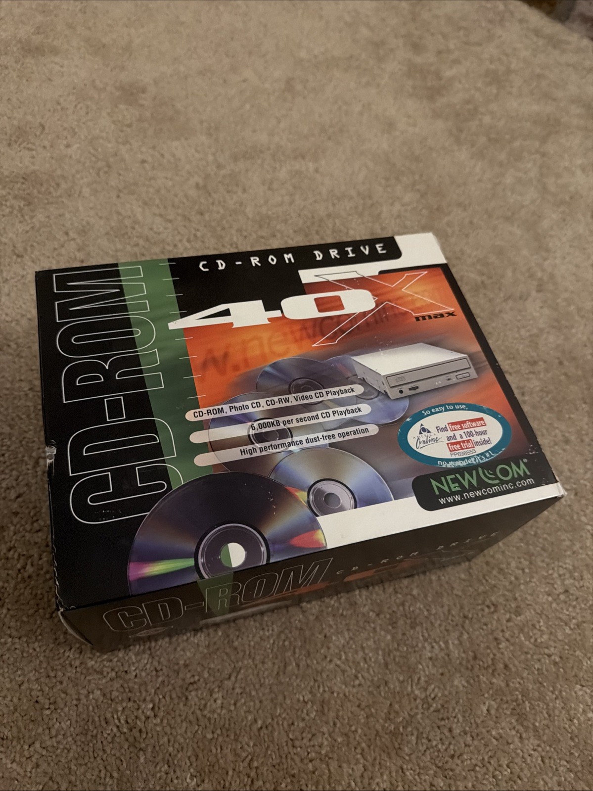 NEW & UNUSED Newcominc 40x MAX CD-ROM Drive 6,000KB Playback MTBF 70,000 PQH