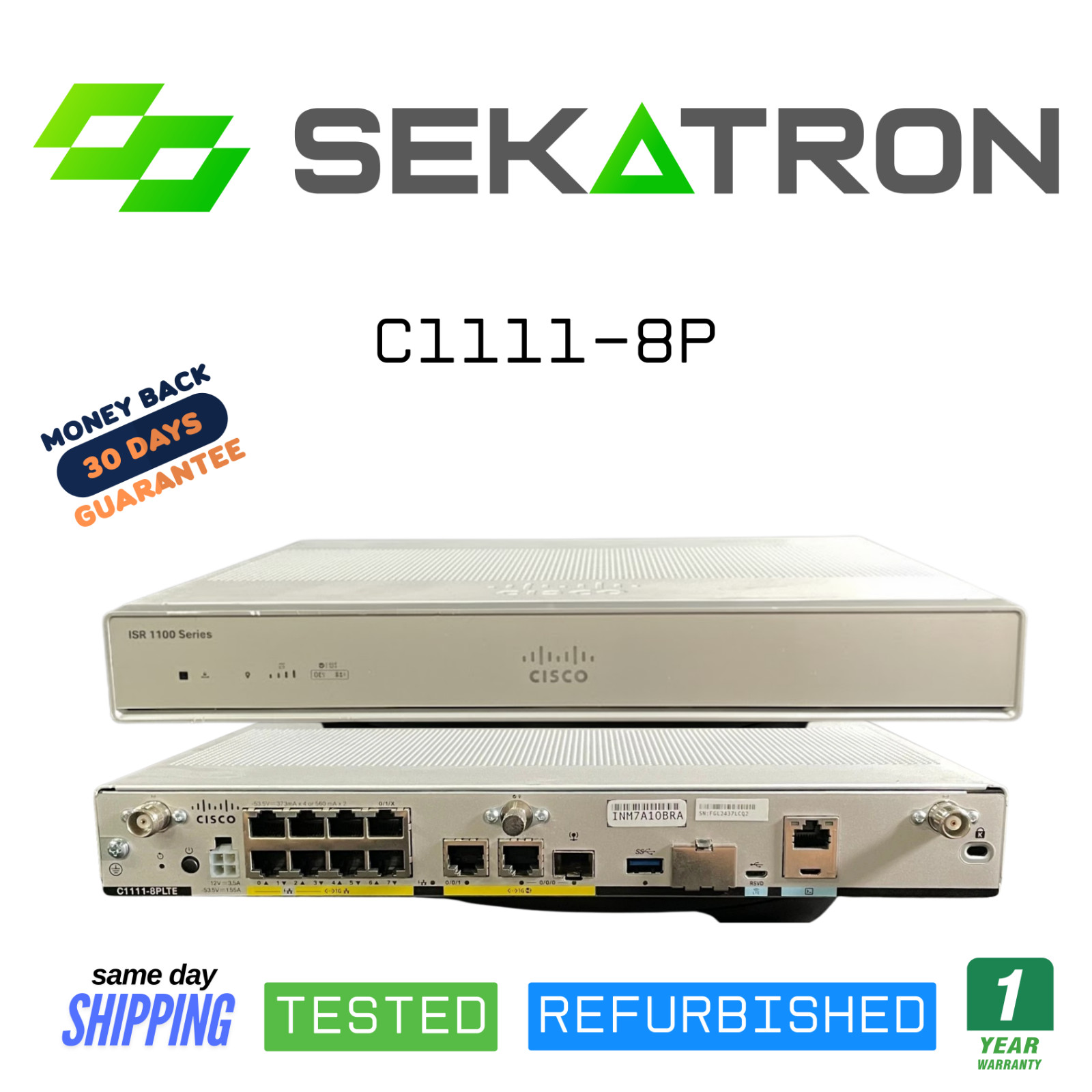 🌐 Cisco ISR C1111-8P • 8 Port Gigabit Integrated Services Router ⚡Fast Ship