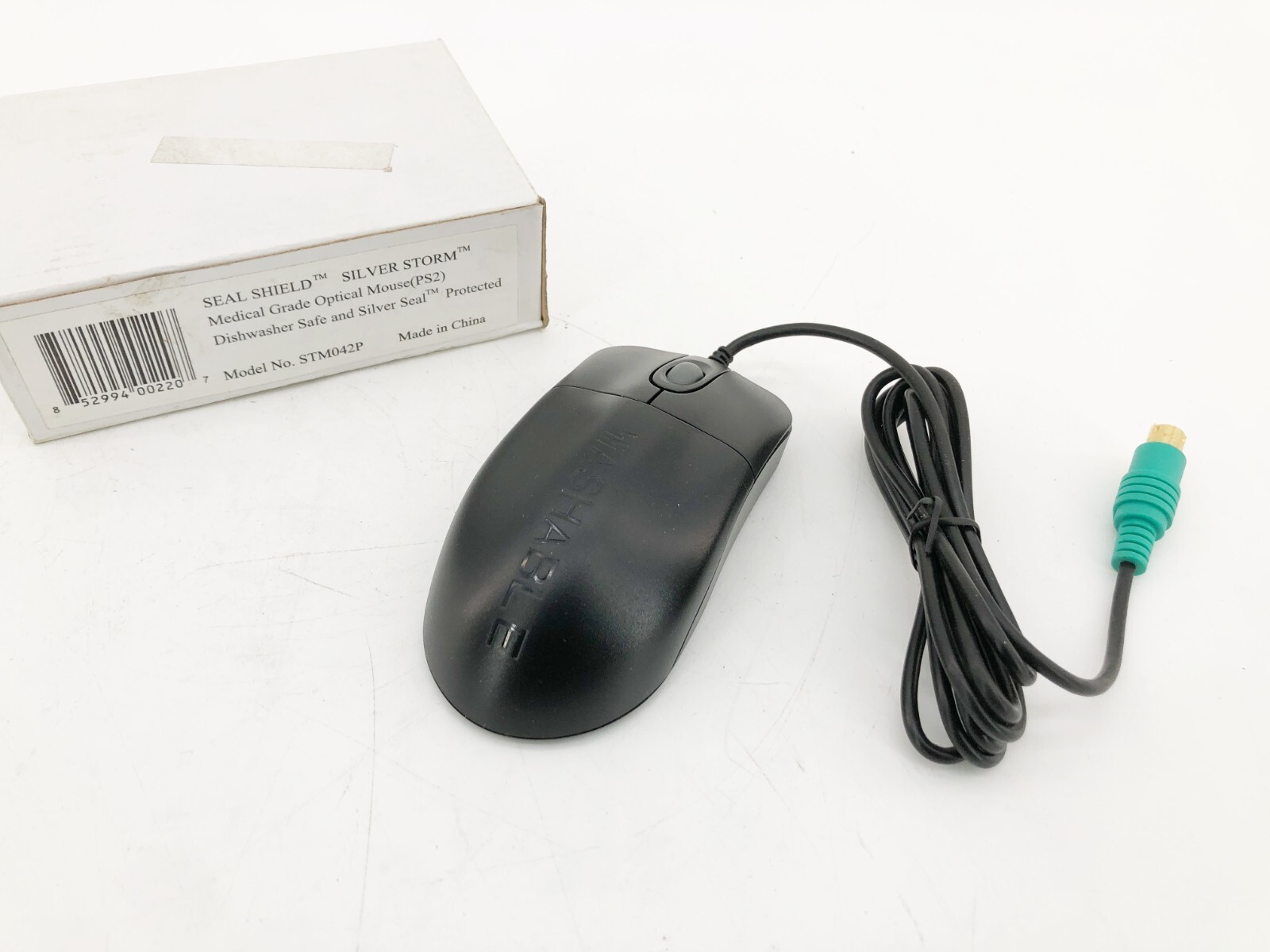 New Seal Shield Silver Storm STM042P Medical Grade Washable Optical Scroll Mouse