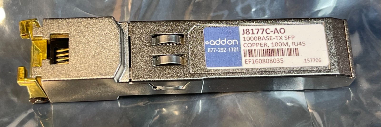 J8177C-AO ADDON HP COMPATIBLE 10/100/1000Base-TX SFP Transceiver USED