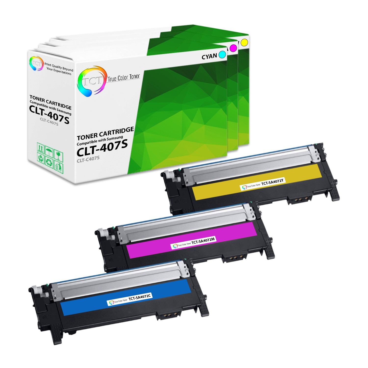 TCT 3PK CLT407S Color Toner Cartridge Set For Samsung CLP320 CLP325 CLX3180